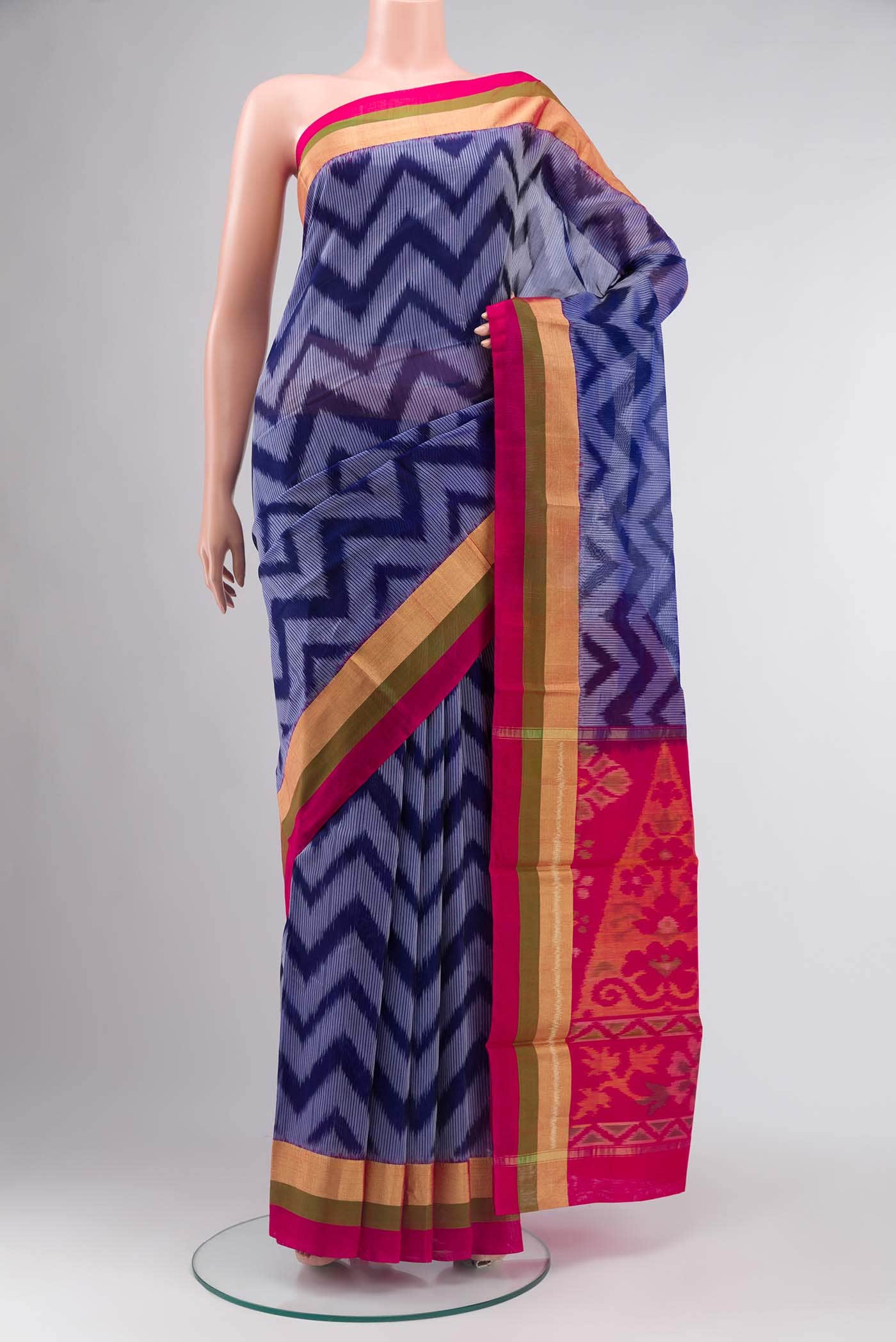 Blue Silk Cotton Saree
