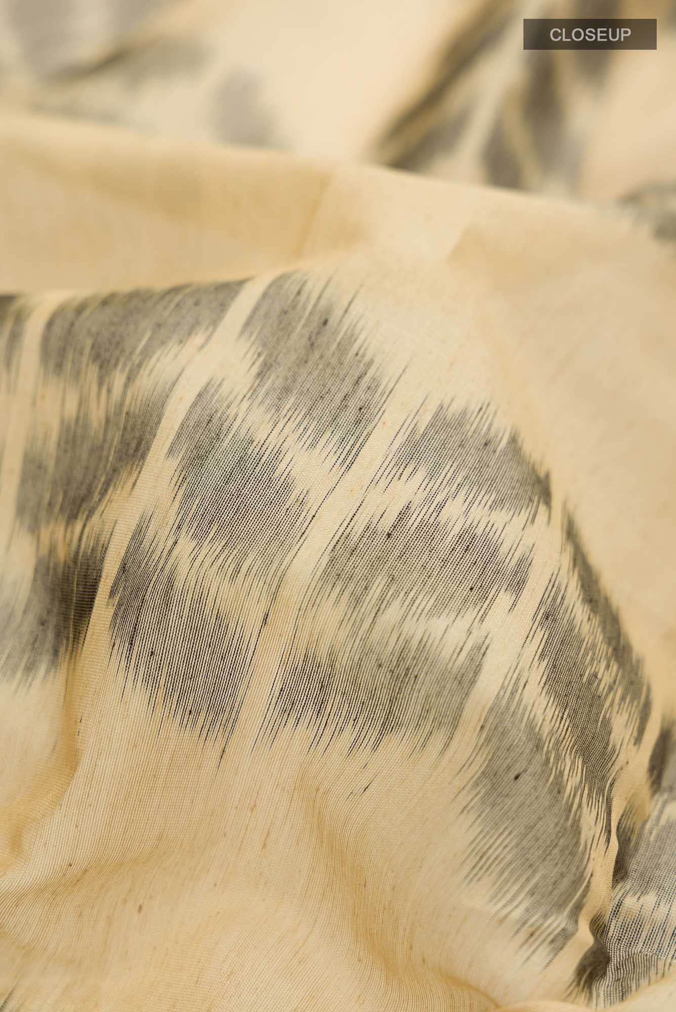 Beige Silk Cotton Saree