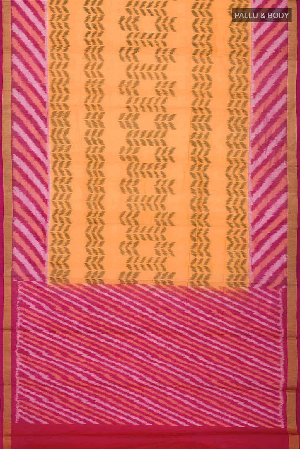 Orange Silk Cotton Saree