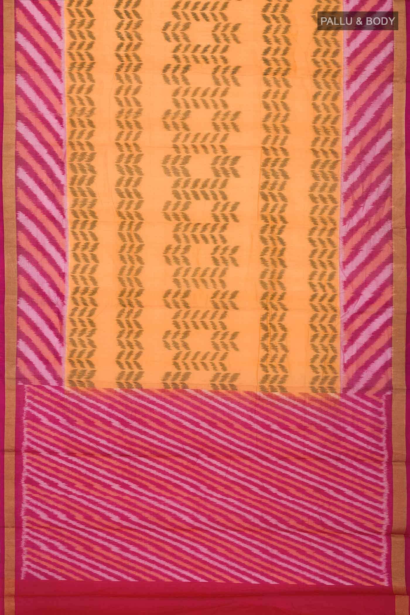Orange Silk Cotton Saree