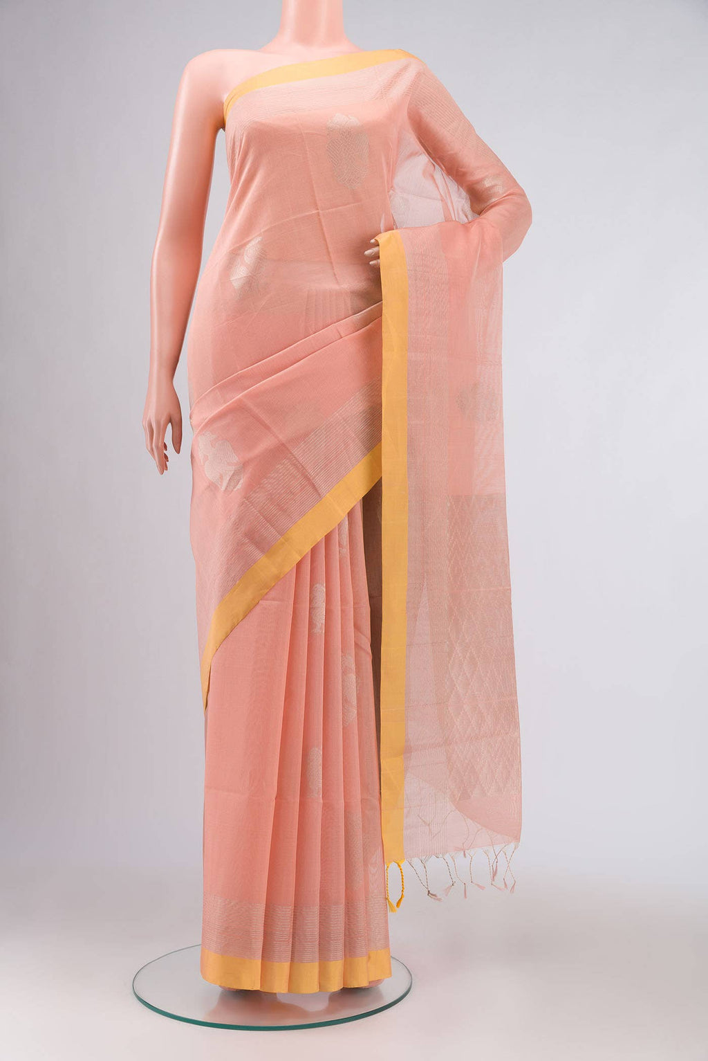 Peach Silk Cotton Saree