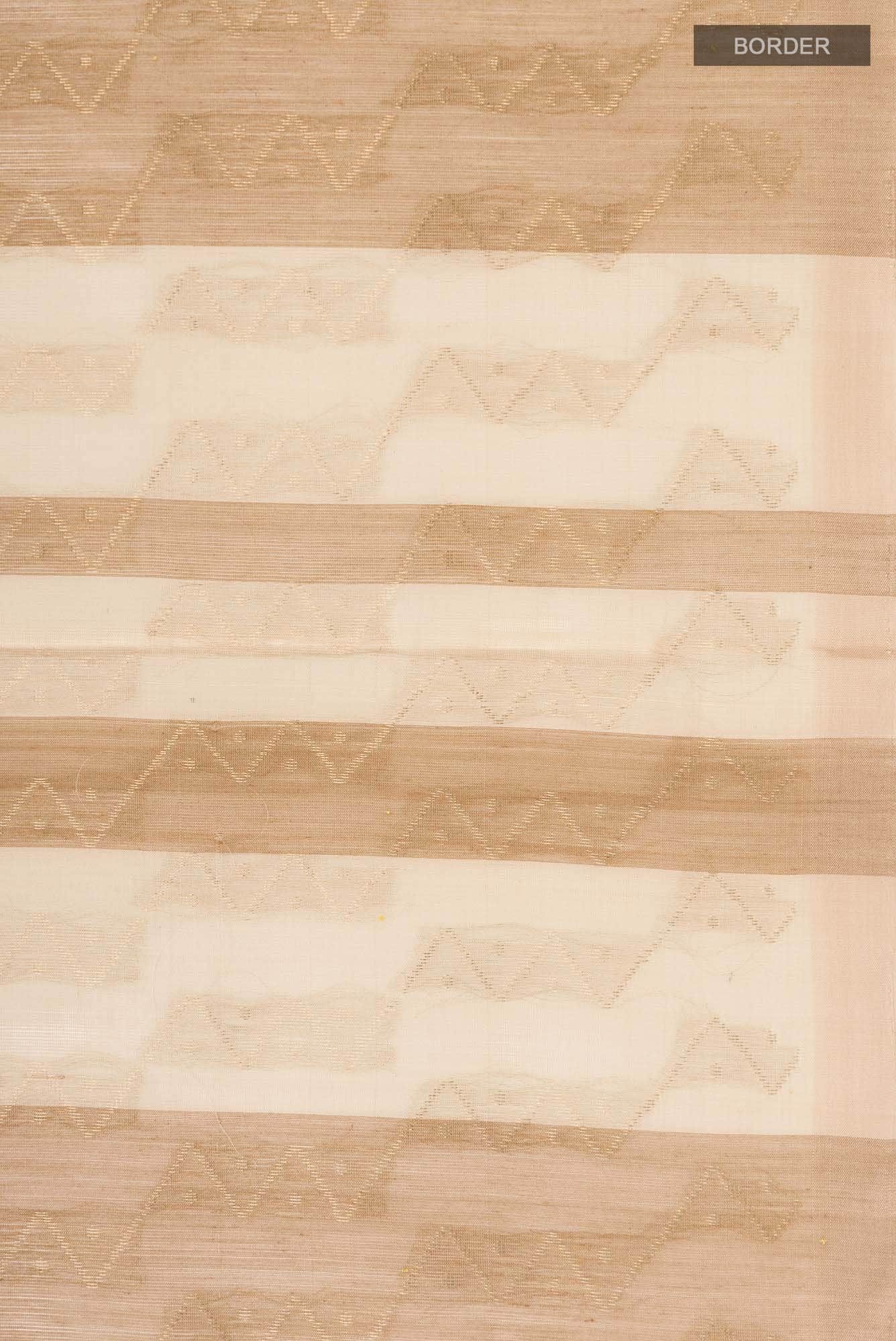 Beige Silk Cotton Saree