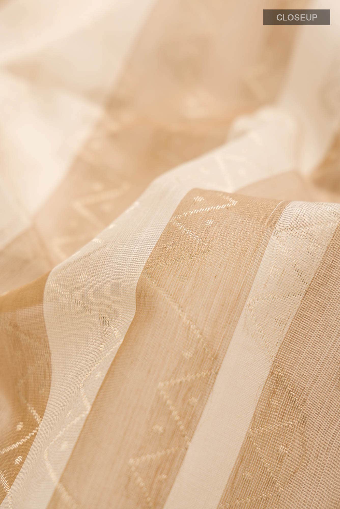 Beige Silk Cotton Saree