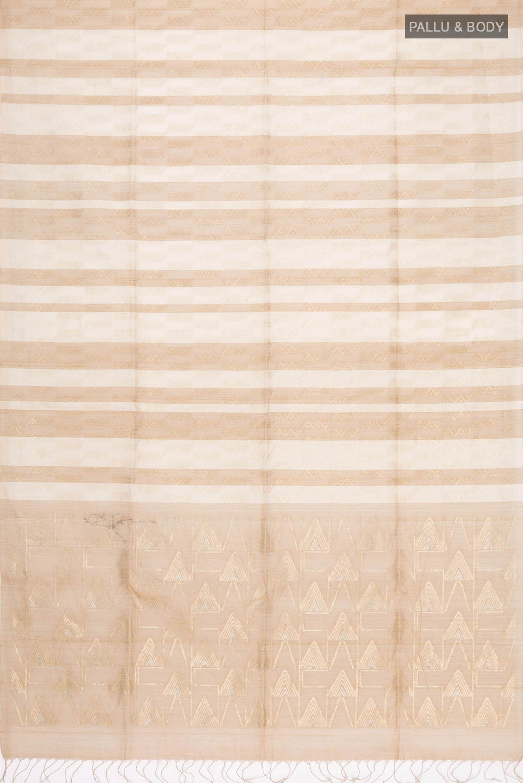 Beige Silk Cotton Saree