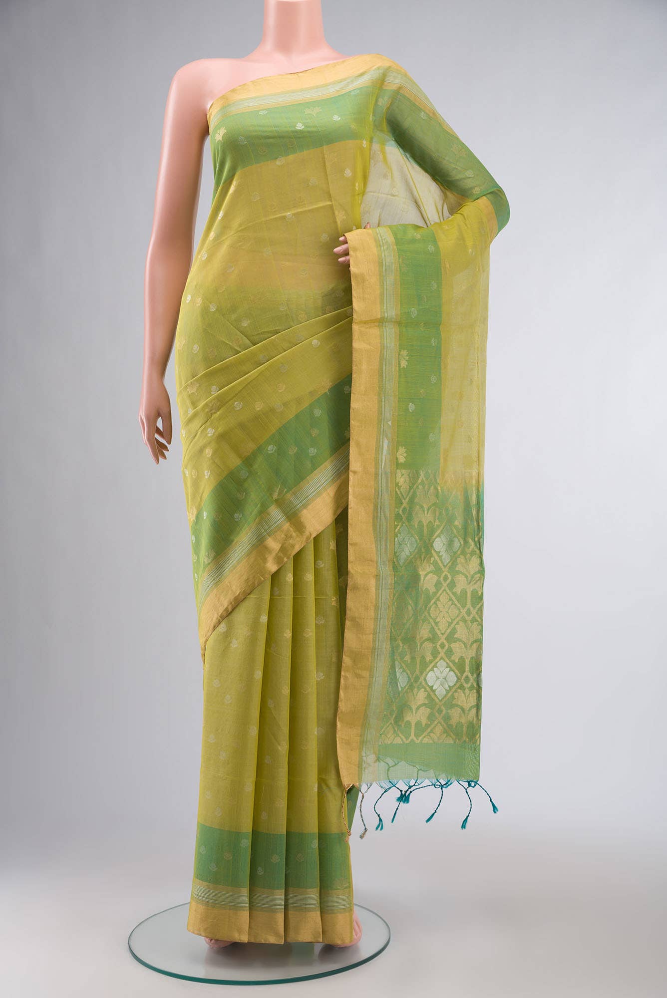 Green Silk Cotton Saree