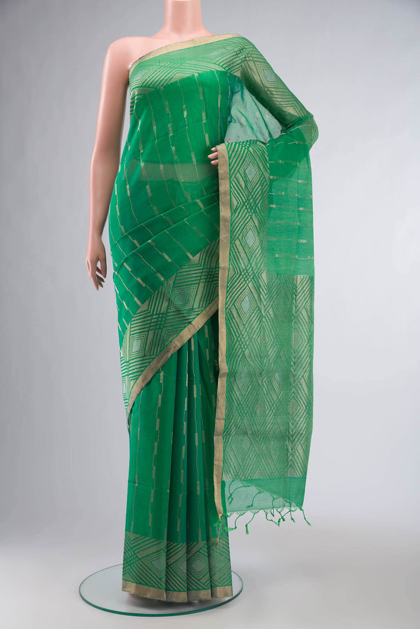 Green Silk Cotton Saree