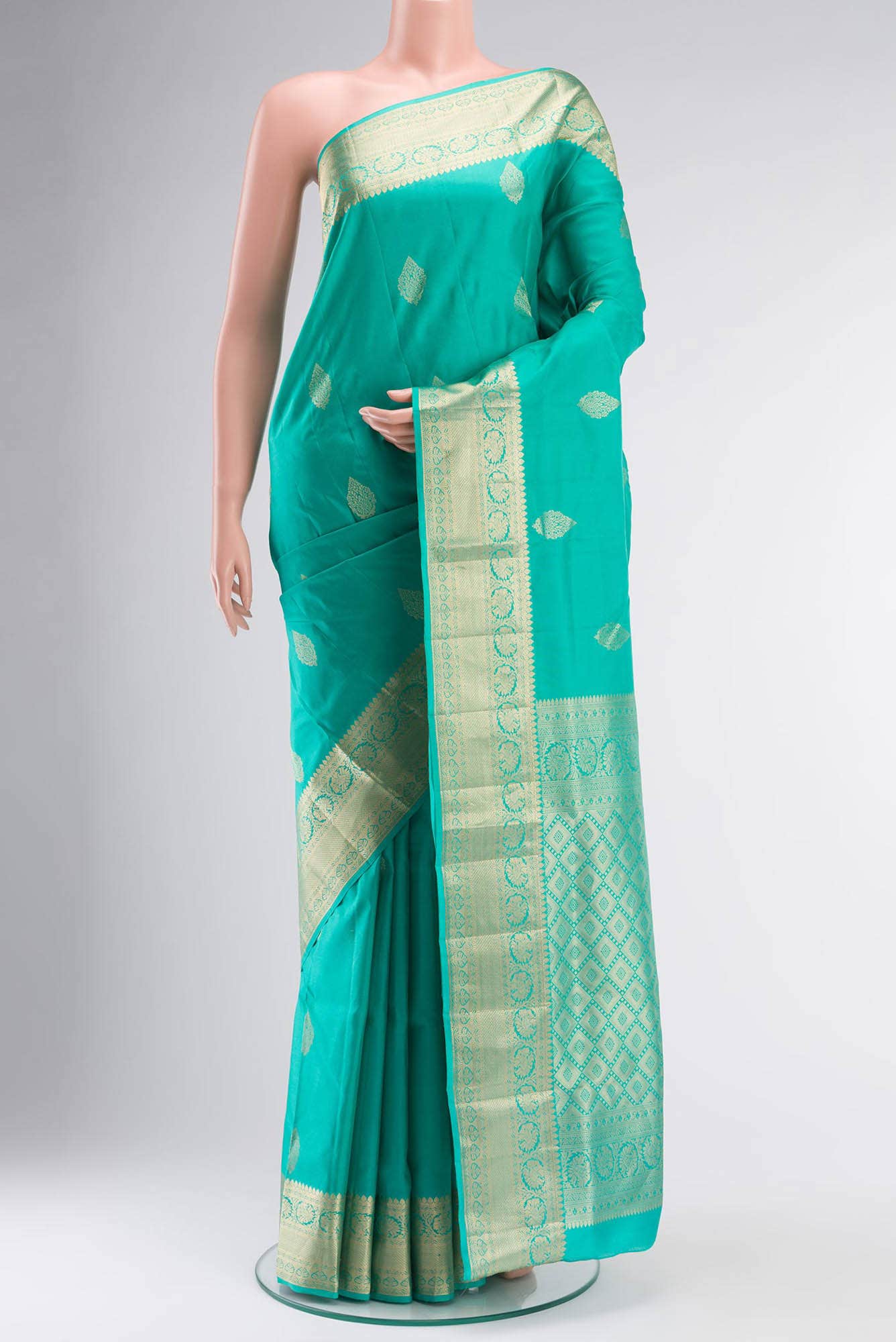 Turquoise Soft Silk Saree