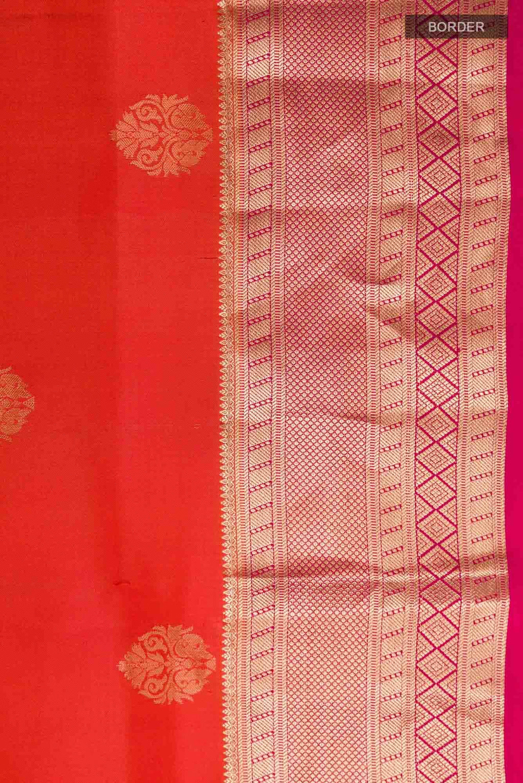 Orange with Pink Dual Tone Soft Silk Saree