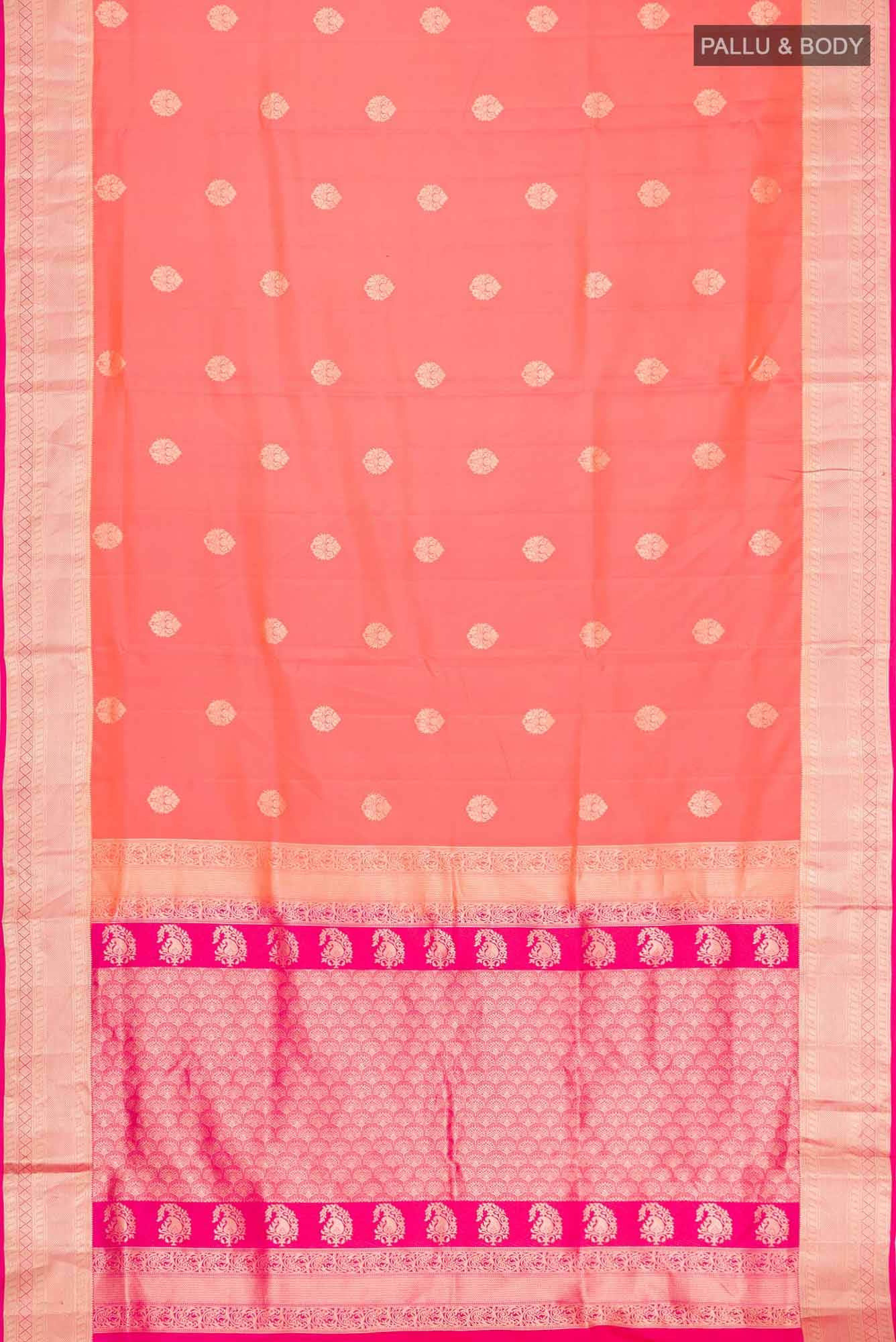 Orange with Pink Dual Tone Soft Silk Saree