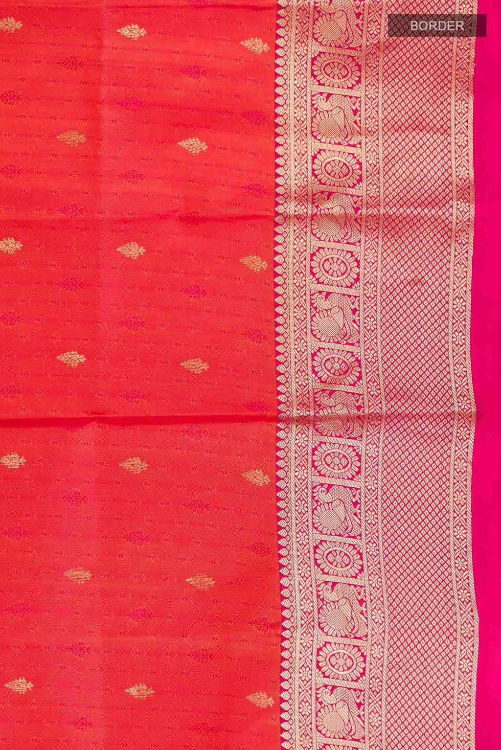 Pink with Orange Dual Tone Soft Silk Saree