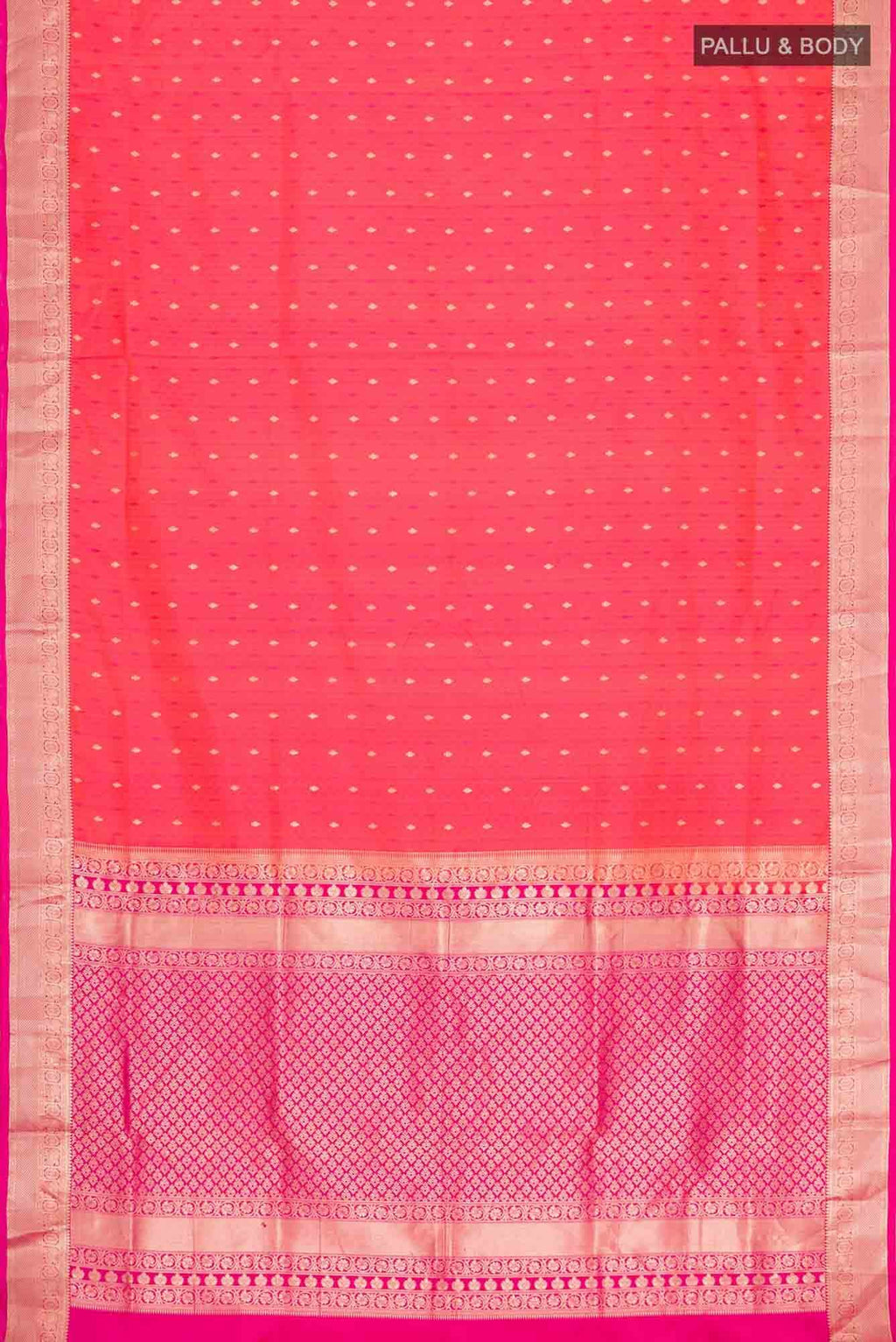 Pink with Orange Dual Tone Soft Silk Saree
