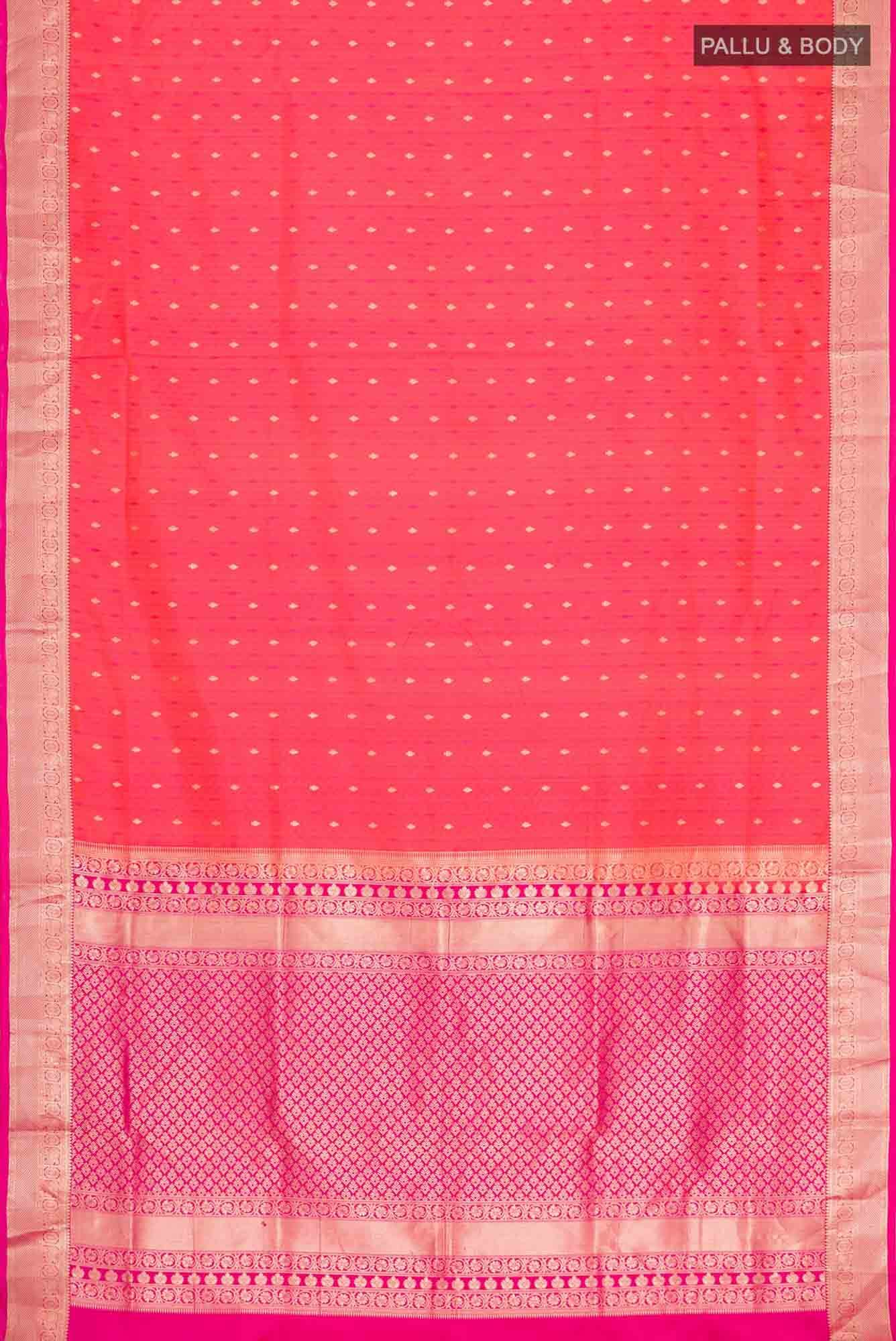 Pink with Orange Dual Tone Soft Silk Saree