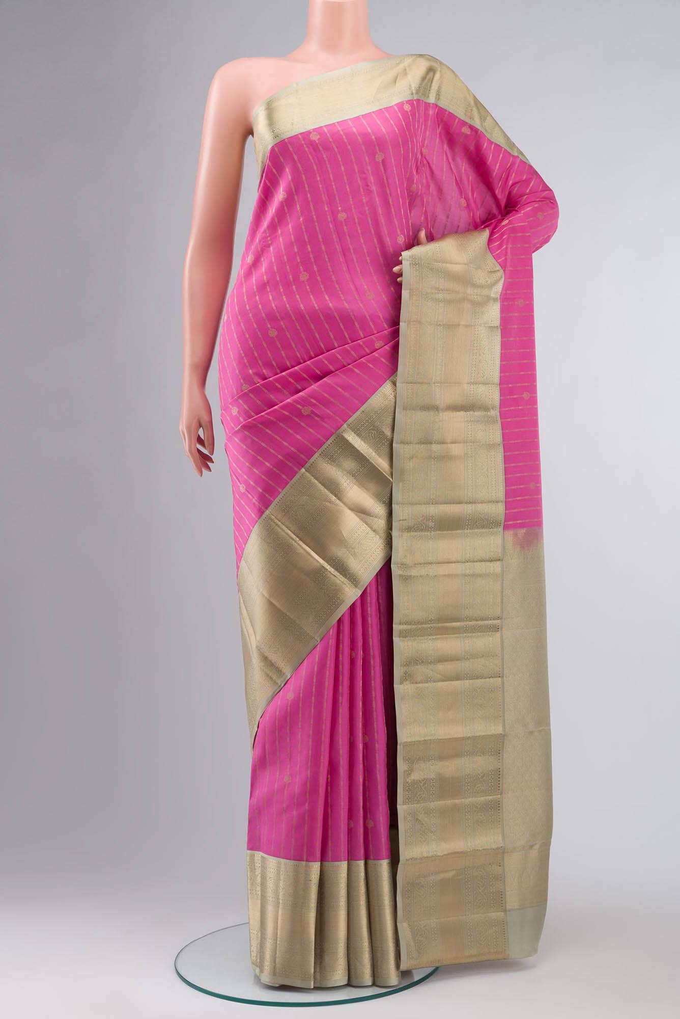 Pink Kanchipuram Silk Saree
