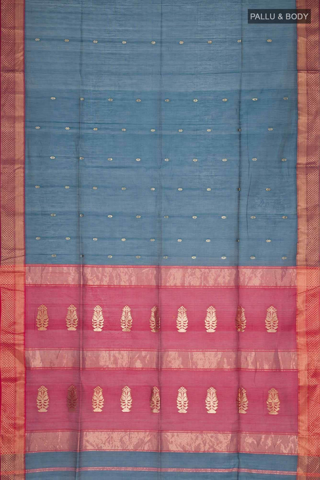 Blue Maheshwari Silk Cotton Saree