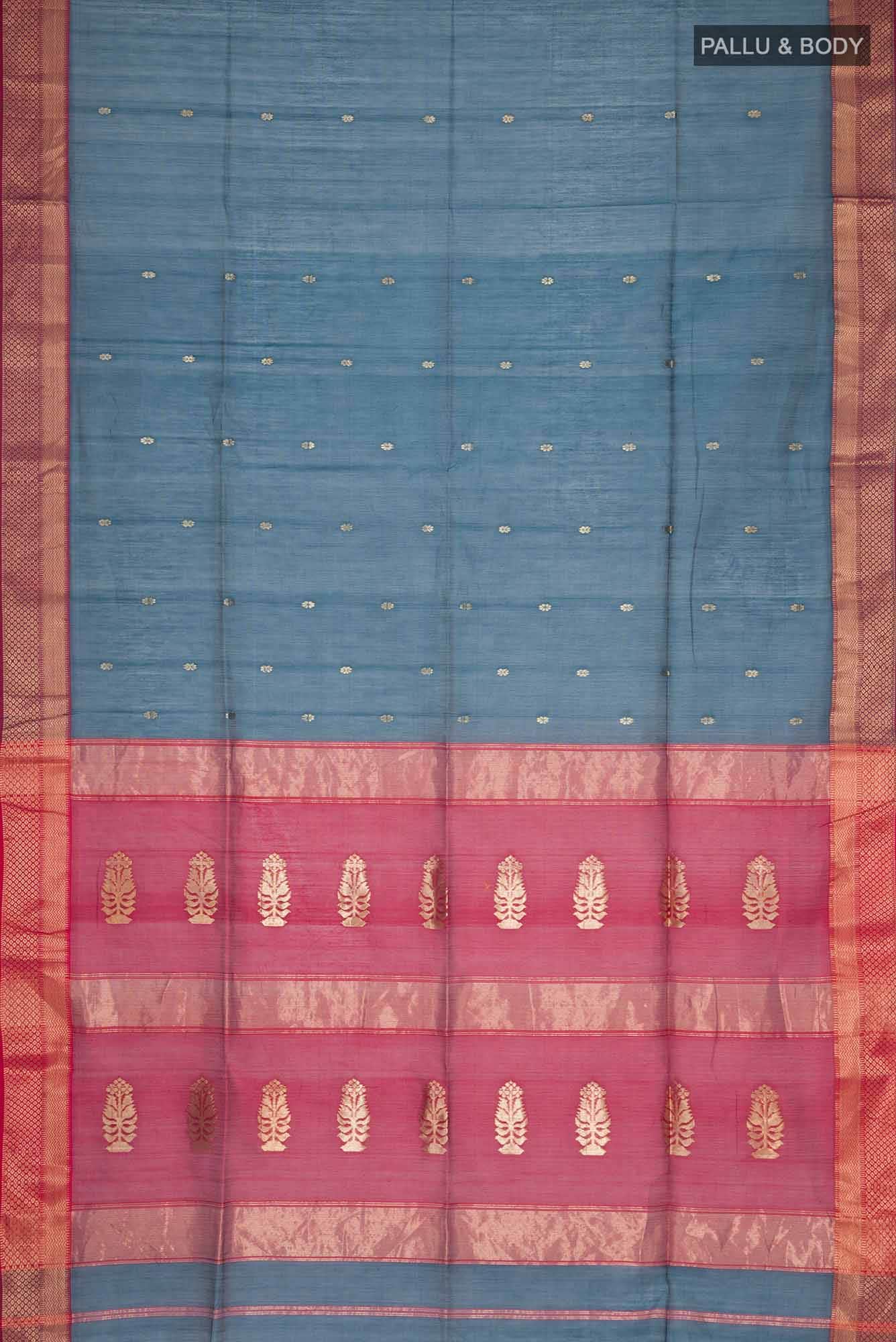 Blue Maheshwari Silk Cotton Saree