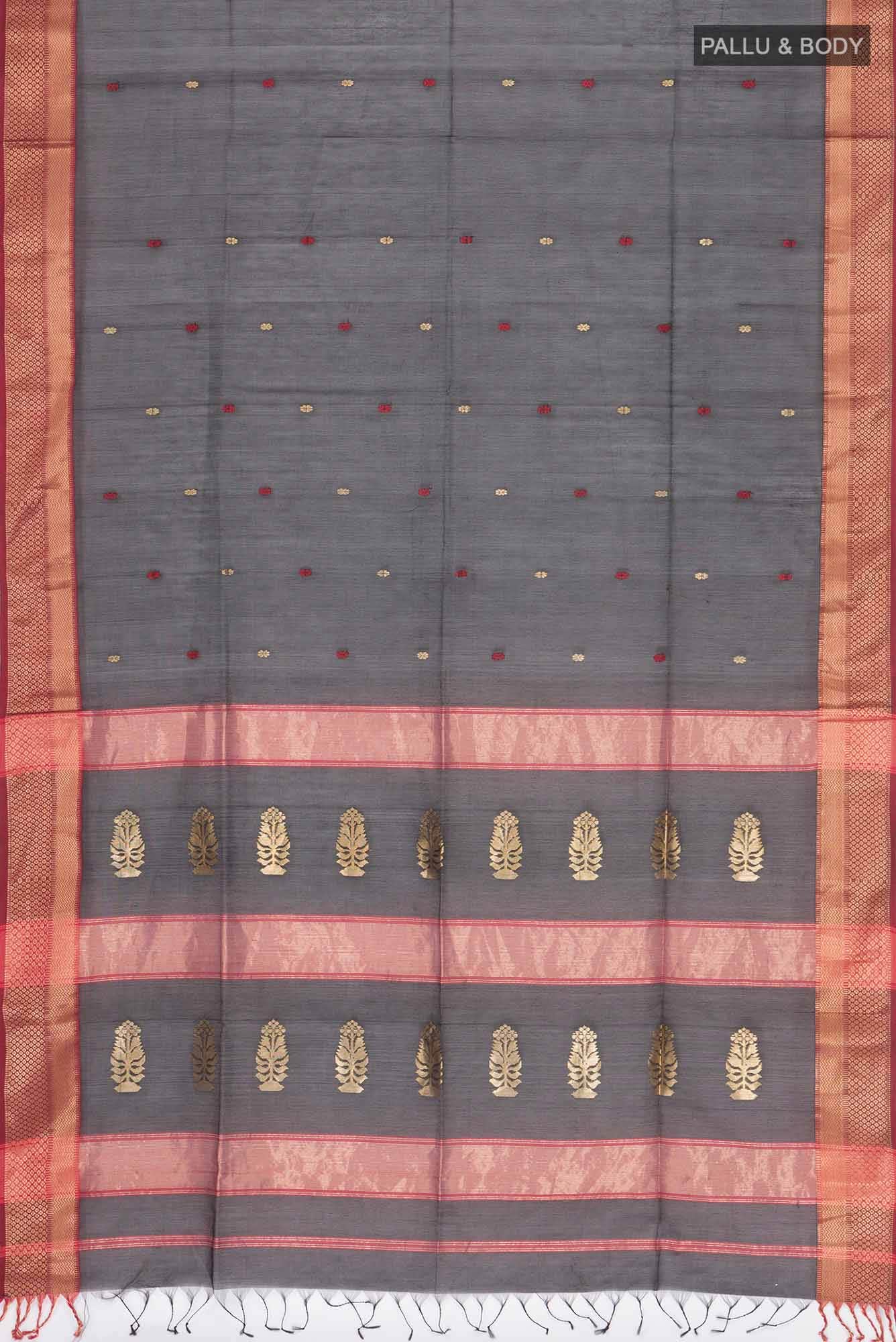 Black Maheshwari Silk Cotton Saree