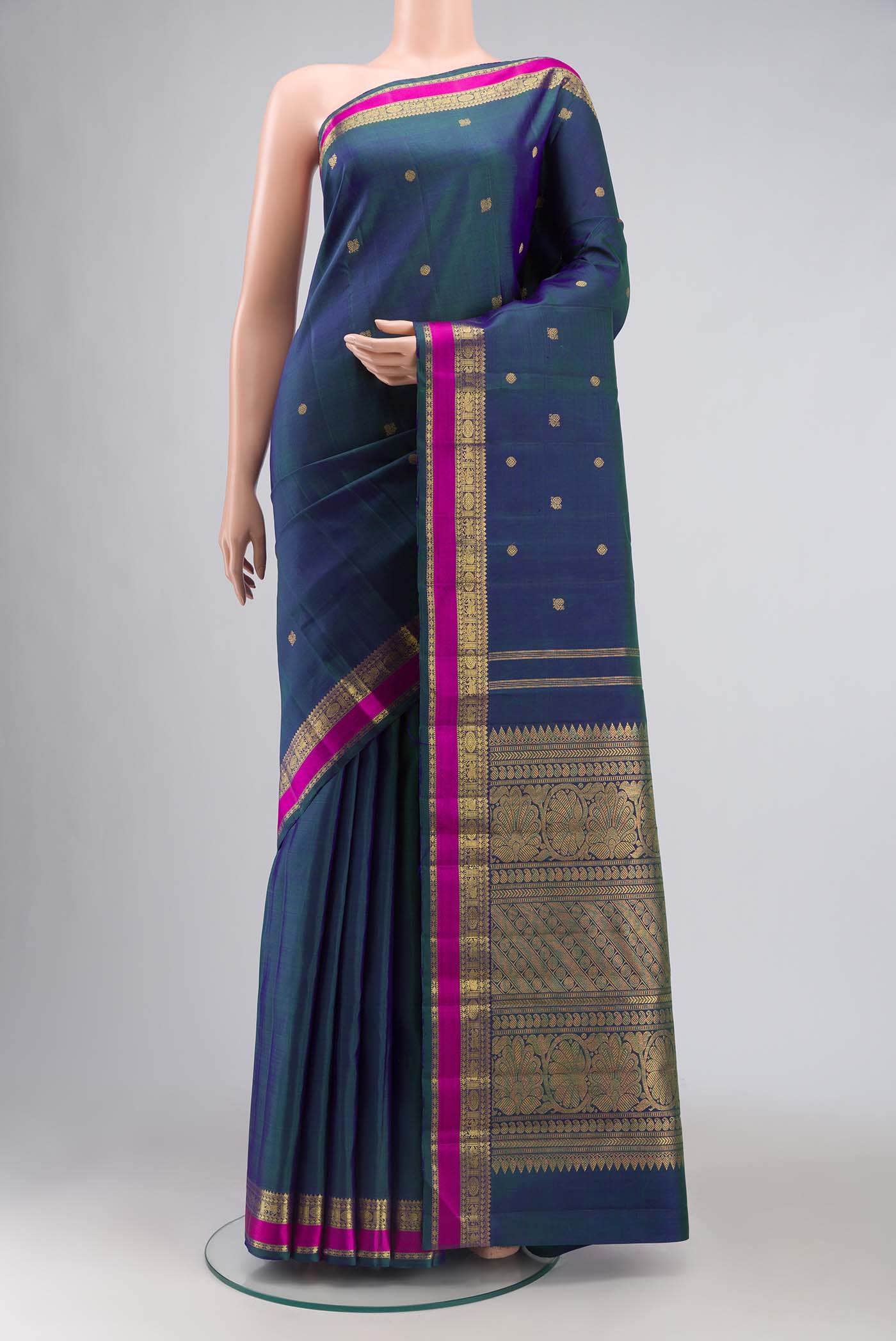 Blue Kanchipuram Silk Saree