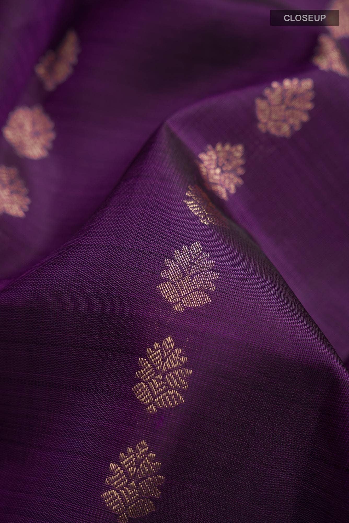 Pure Silk Pure Zari Purple Kanchipuram Saree