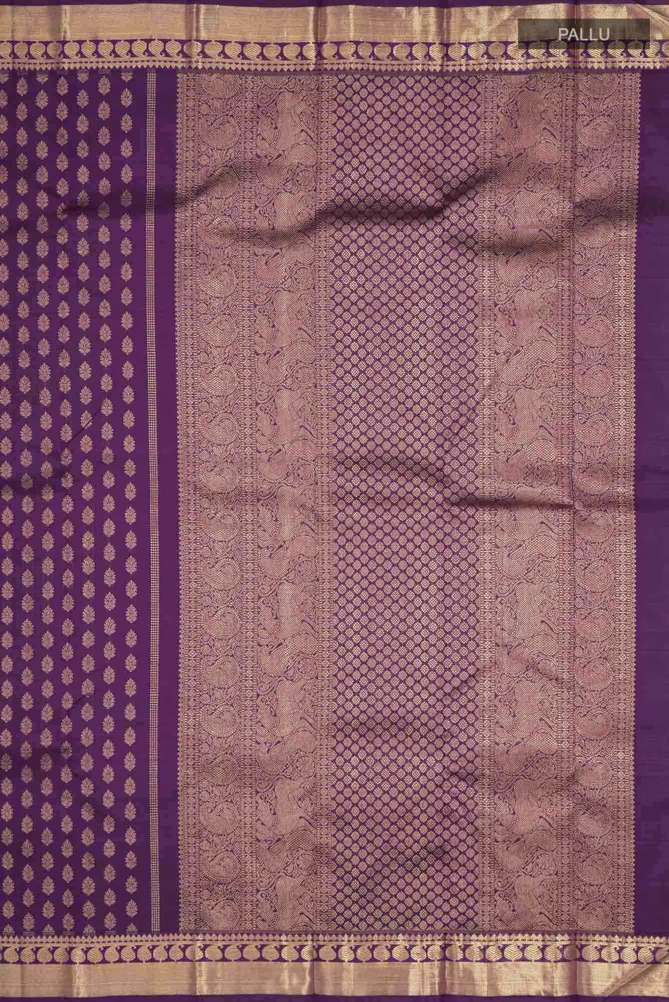 Pure Silk Pure Zari Purple Kanchipuram Saree