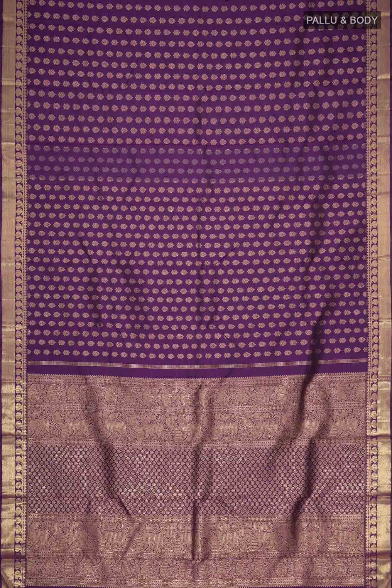 Pure Silk Pure Zari Purple Kanchipuram Saree