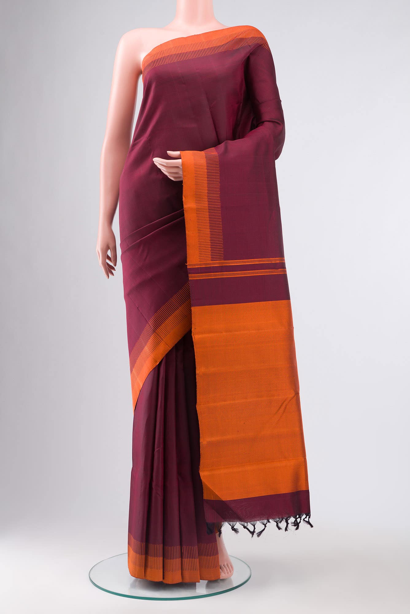 Maroon Kanchipuram Silk Saree