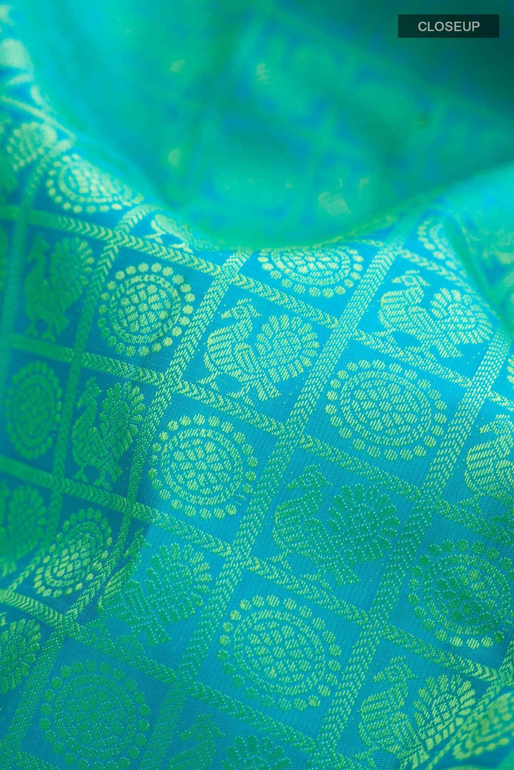 Pure Silk Pure Zari Blue Kanchipuram Saree