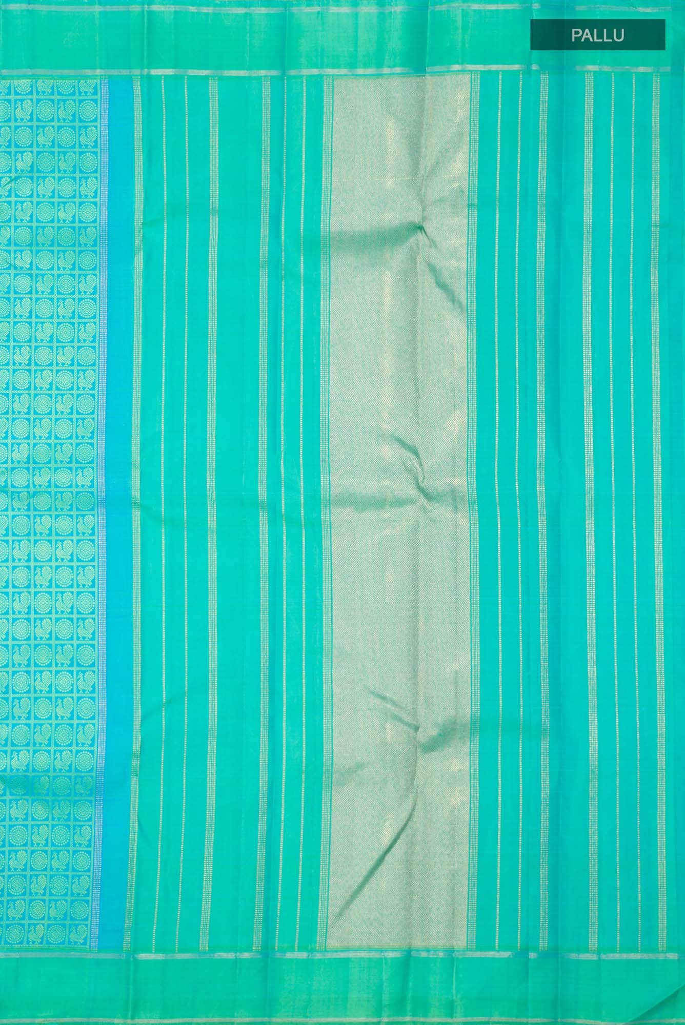 Pure Silk Pure Zari Blue Kanchipuram Saree