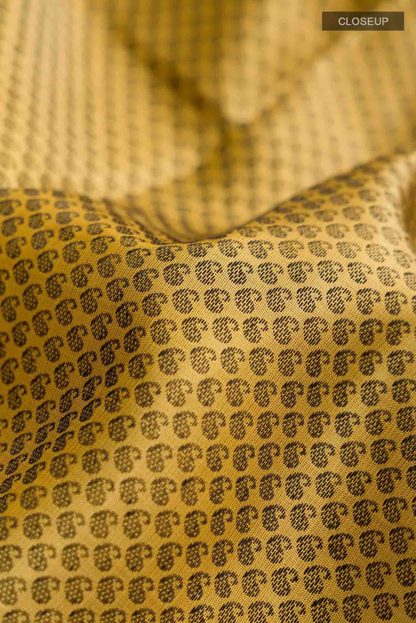 Pure Silk Pure Zari Yellow Kanchipuram Saree