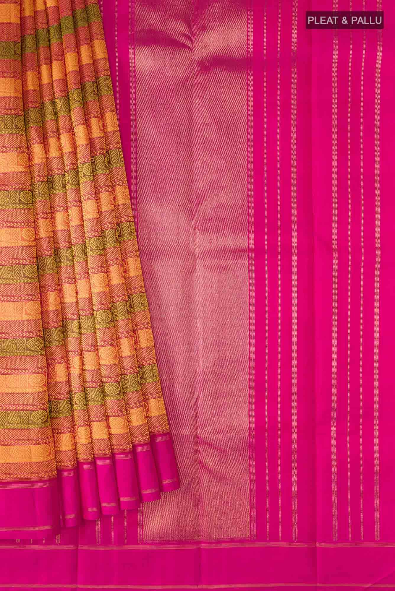 Pure Silk Pure Zari Multi Kanchipuram Saree