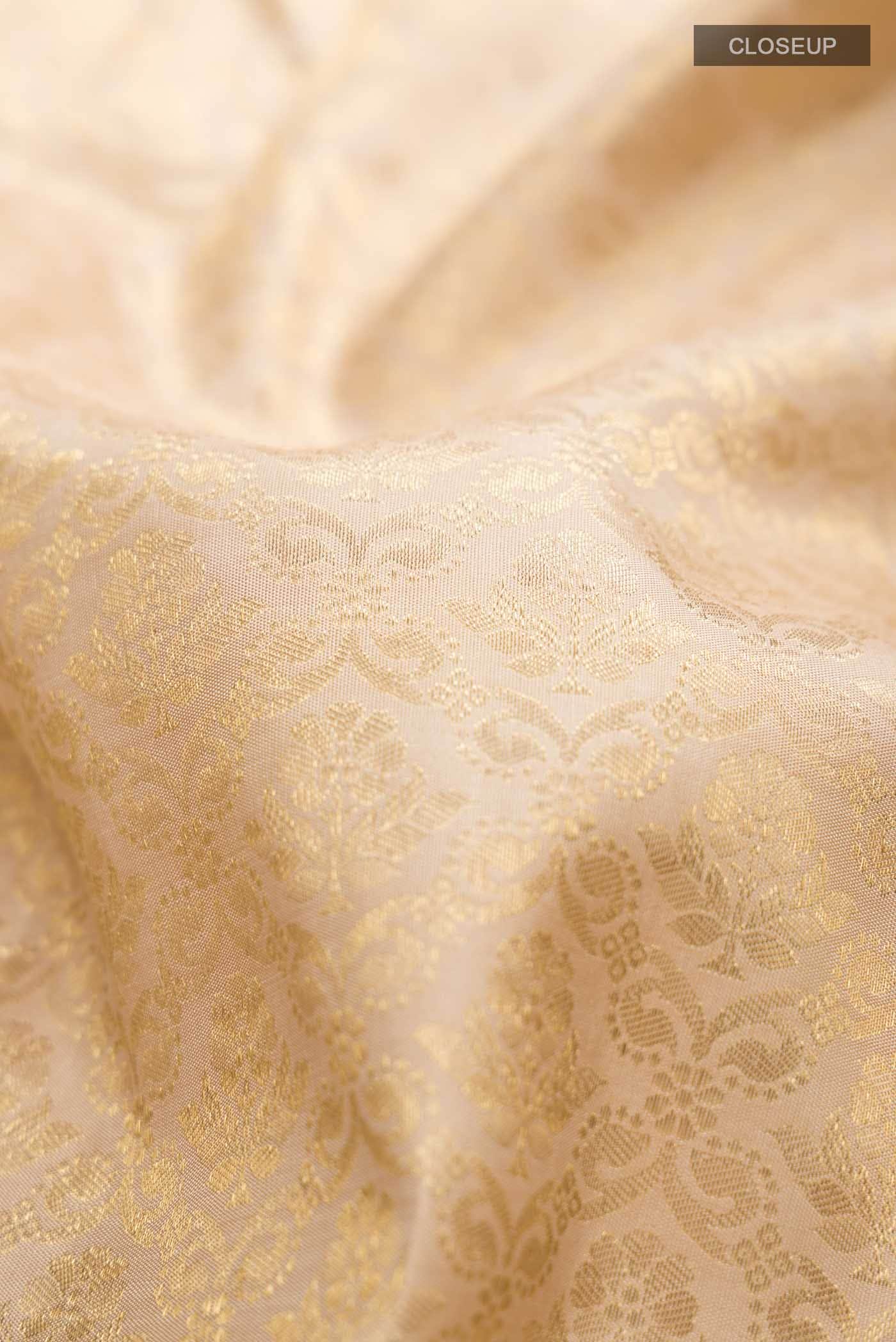 Beige Kanchipuram Silk Saree