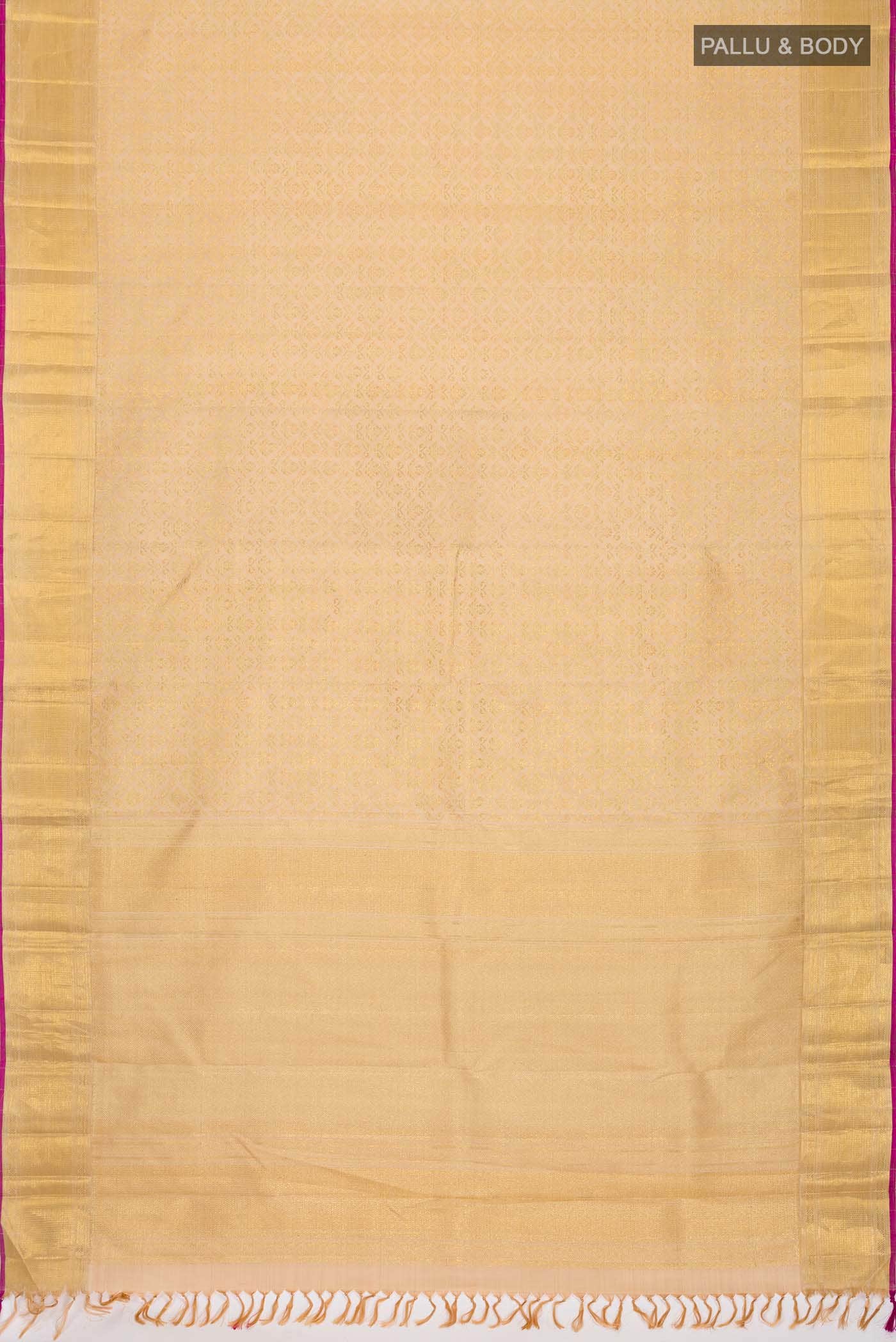 Beige Kanchipuram Silk Saree