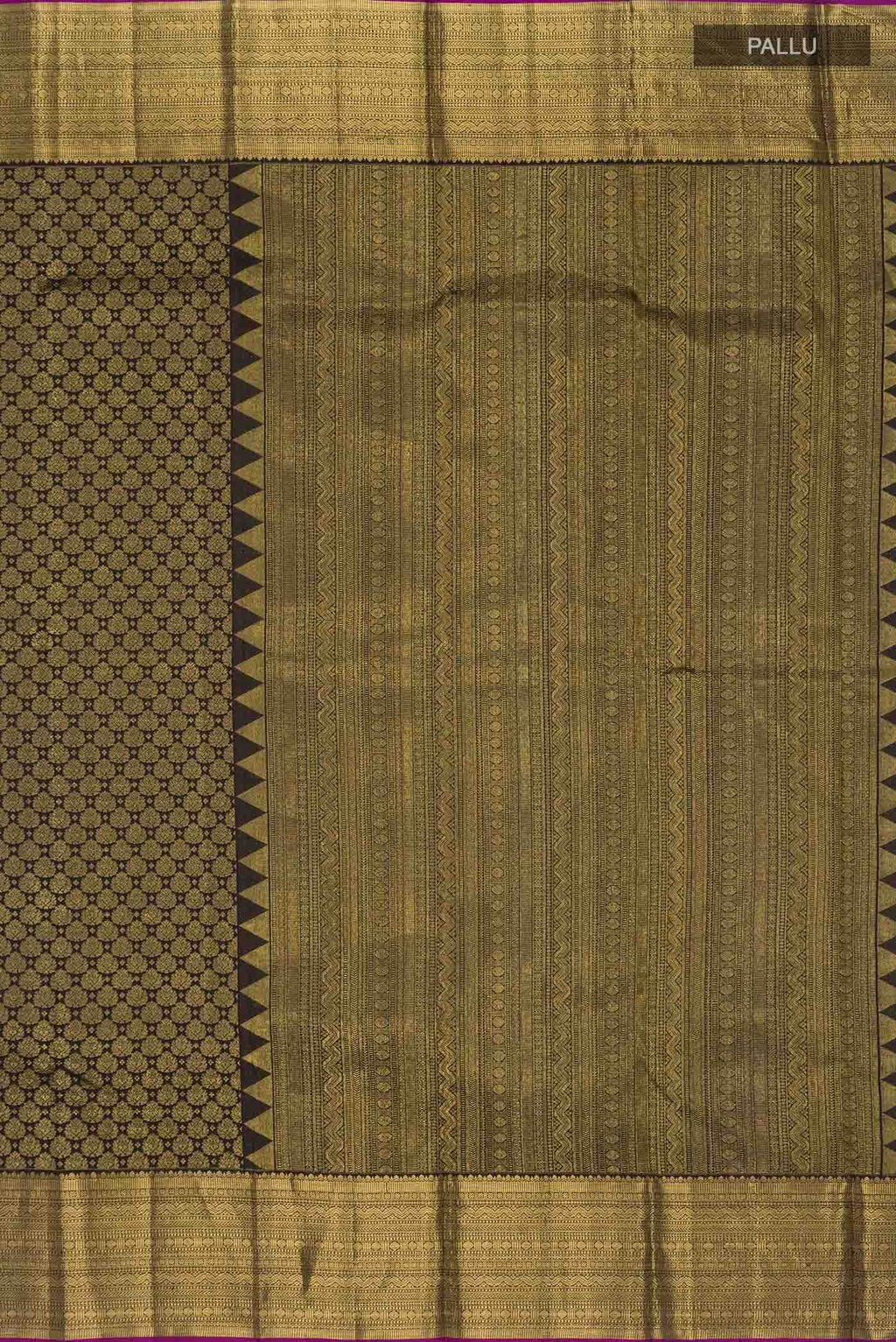 Pure Silk Pure Zari Black Kanchipuram Saree
