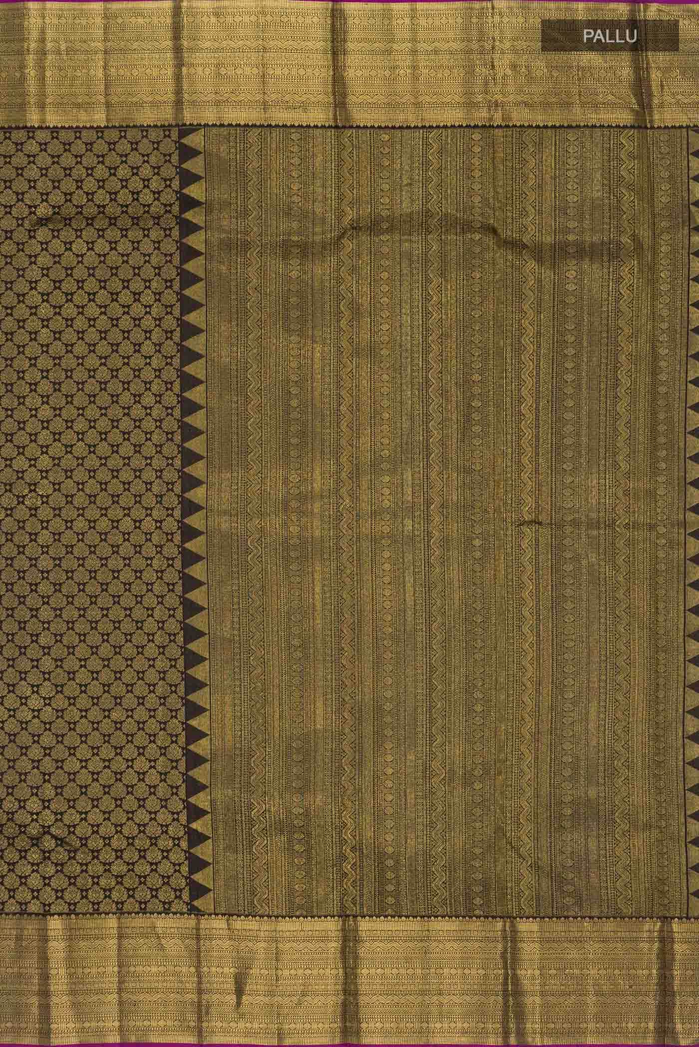 Pure Silk Pure Zari Black Kanchipuram Saree