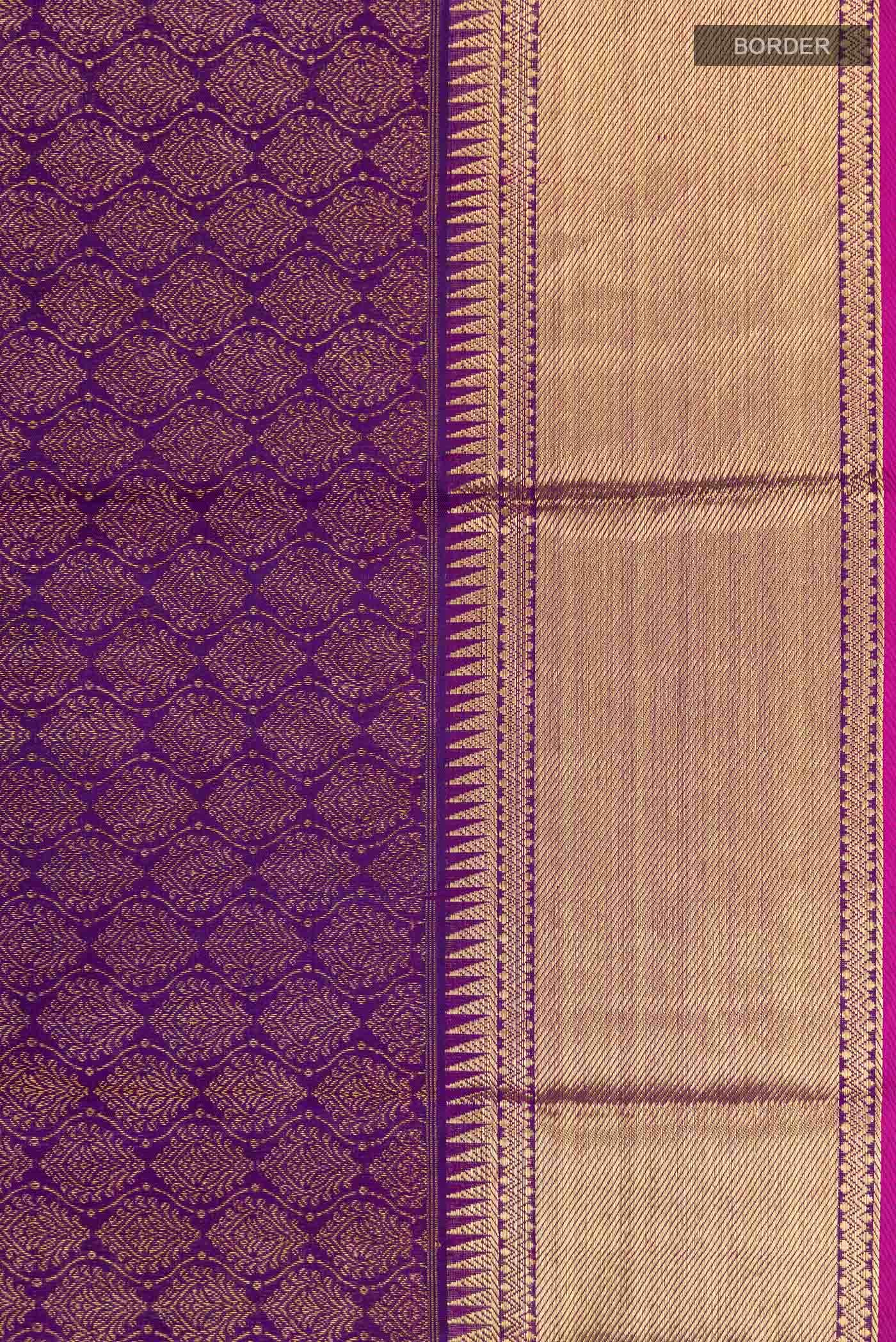 Pure Silk Pure Zari Violet Kanchipuram Saree
