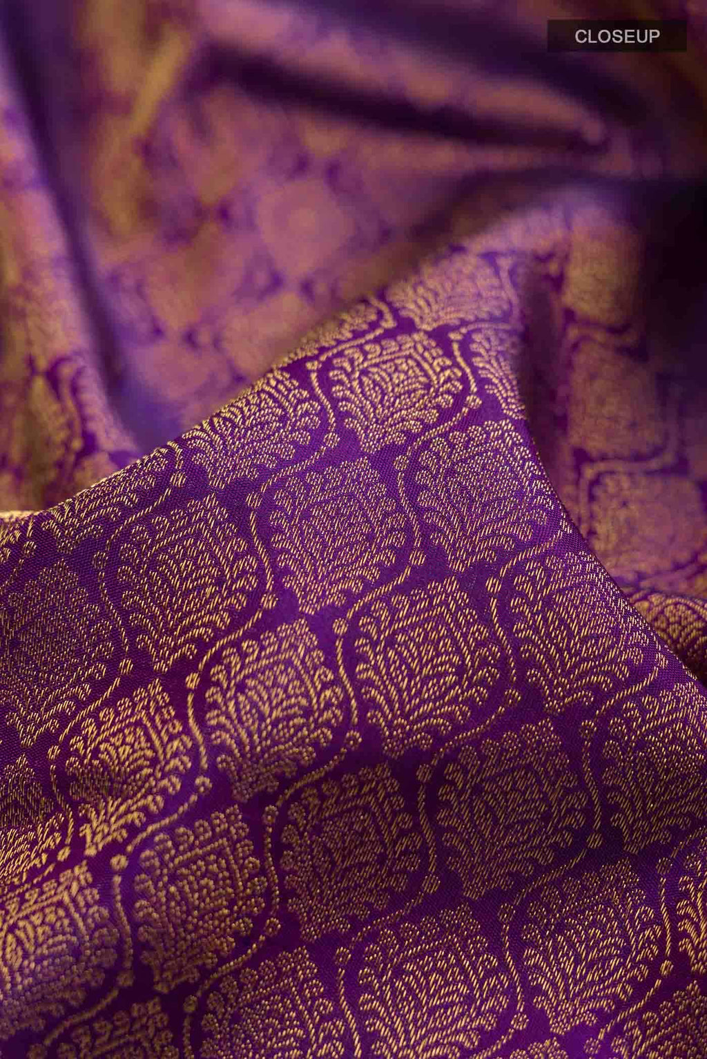 Pure Silk Pure Zari Violet Kanchipuram Saree
