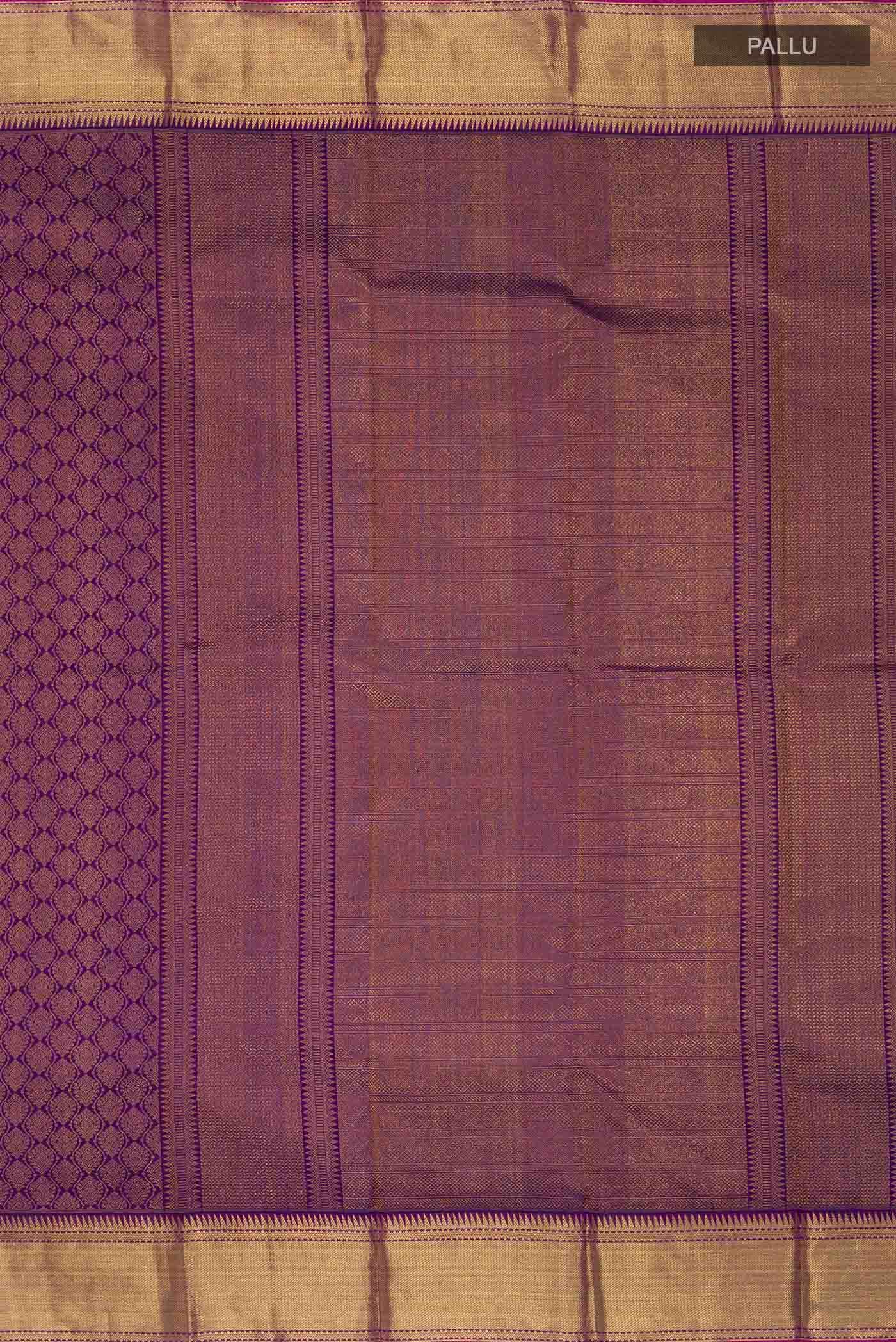 Pure Silk Pure Zari Violet Kanchipuram Saree