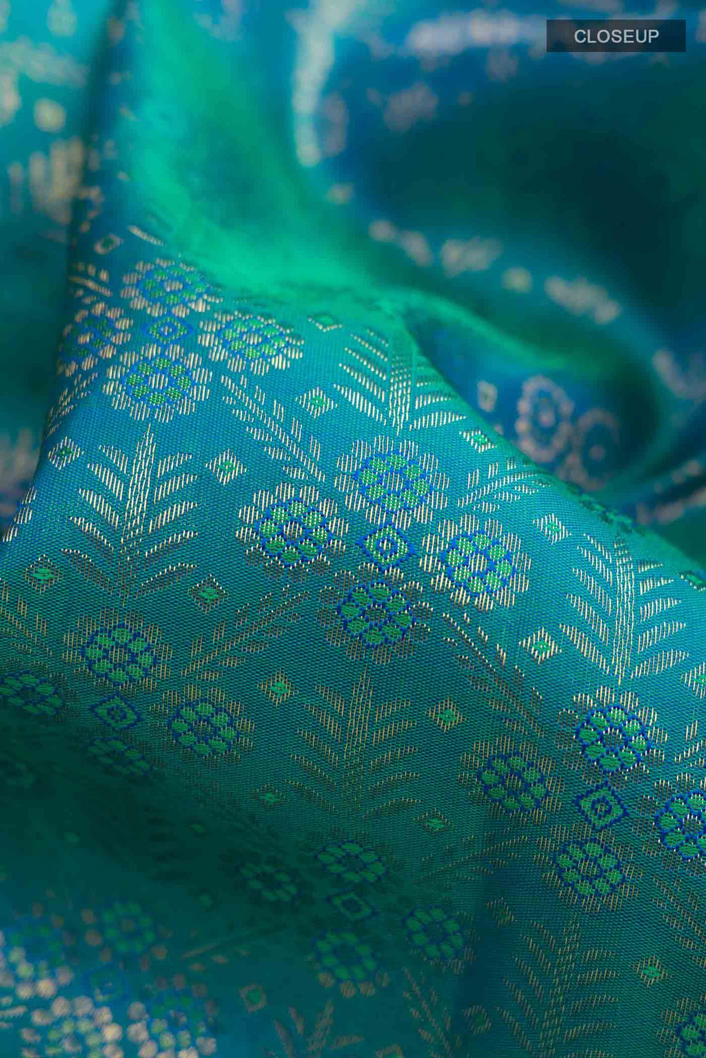 Pure Silk Pure Zari Blue Kanchipuram Saree