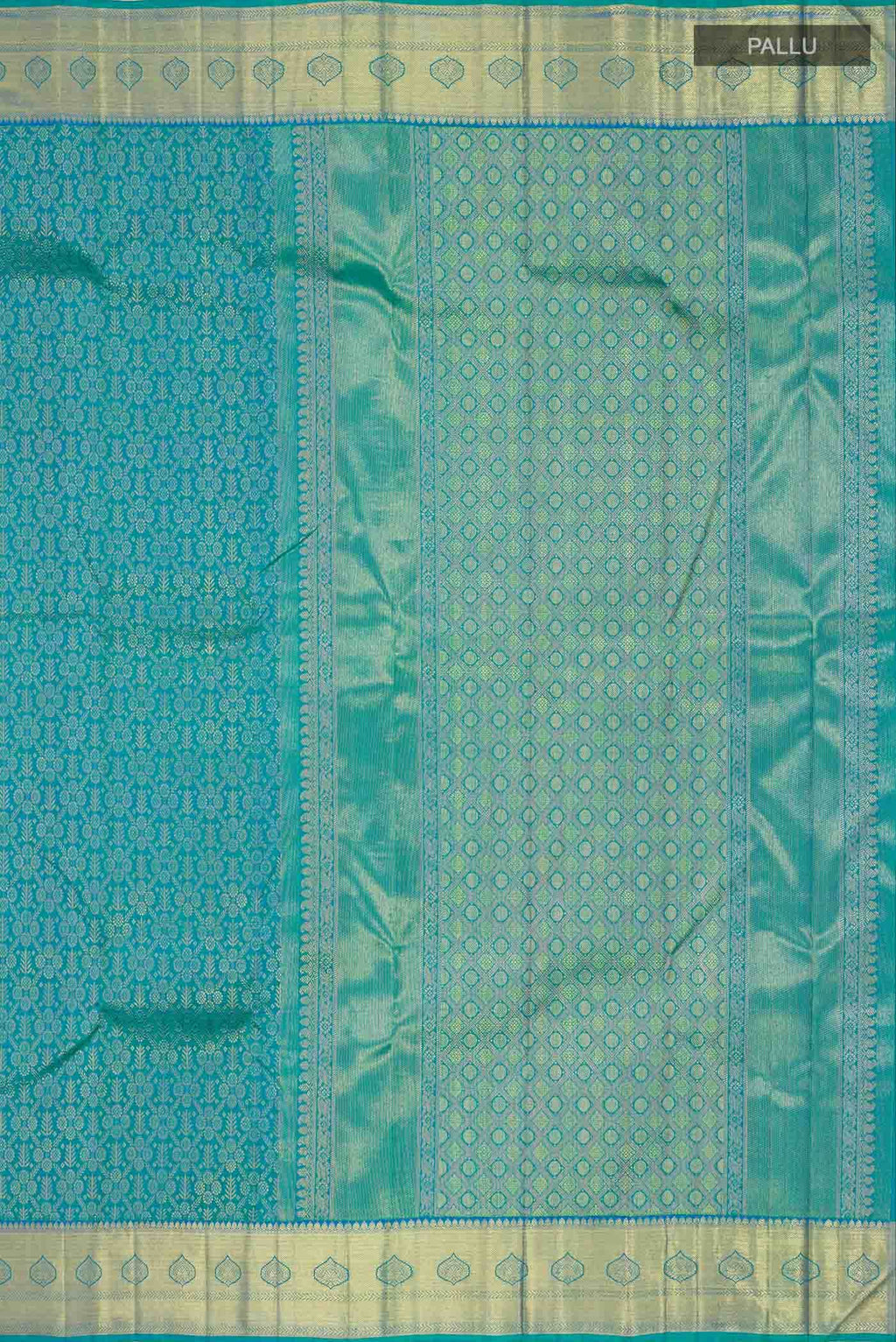 Pure Silk Pure Zari Blue Kanchipuram Saree