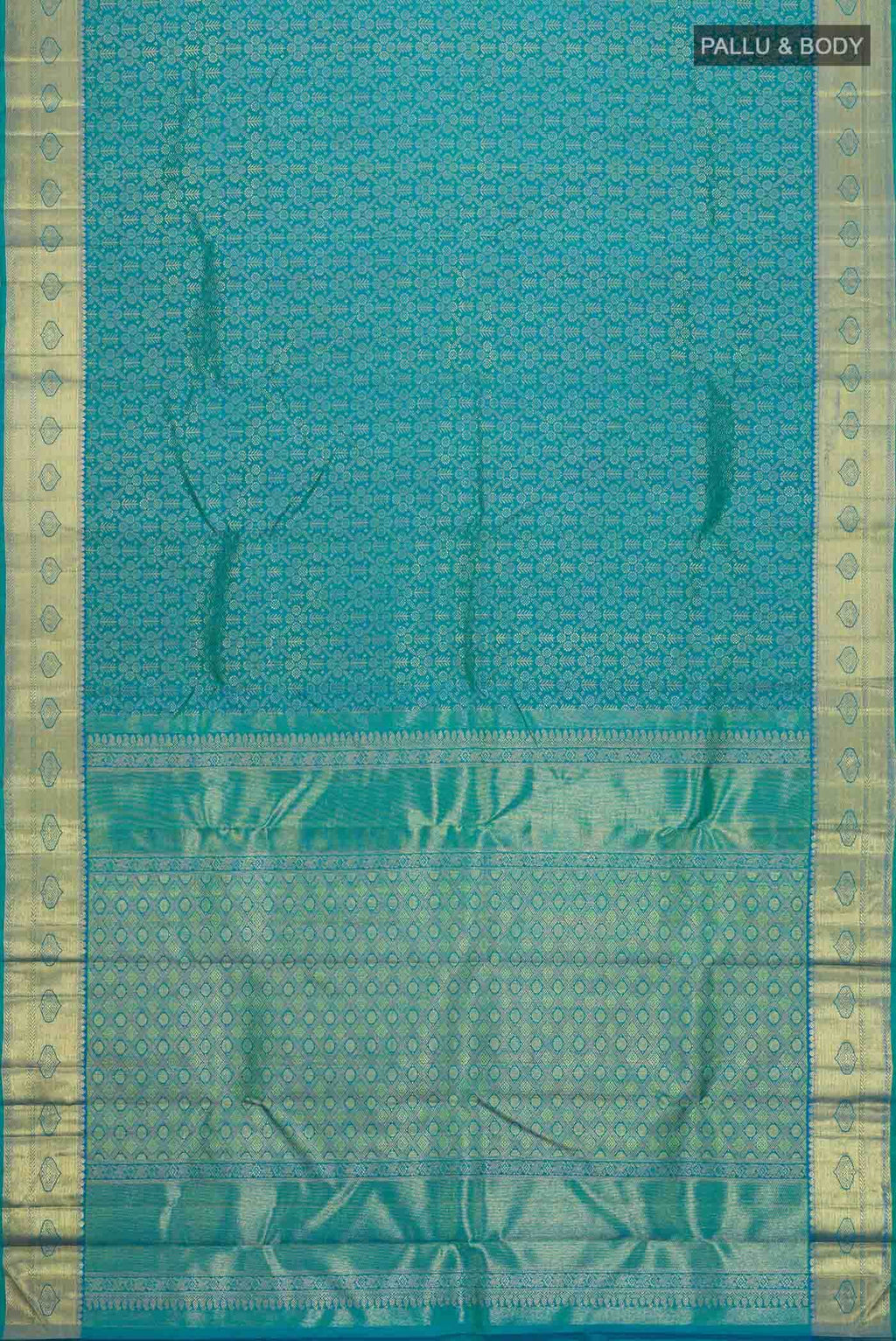 Pure Silk Pure Zari Blue Kanchipuram Saree