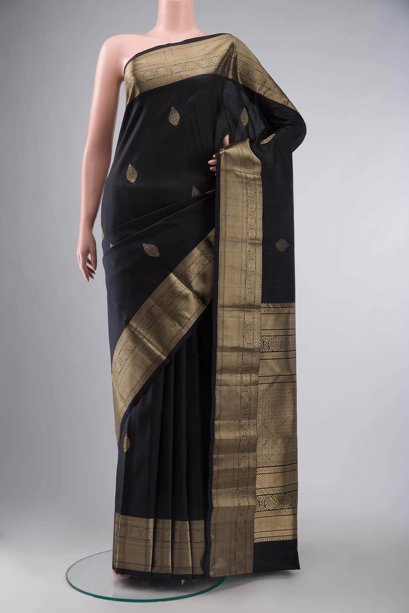 Black Kanchipuram Silk Saree