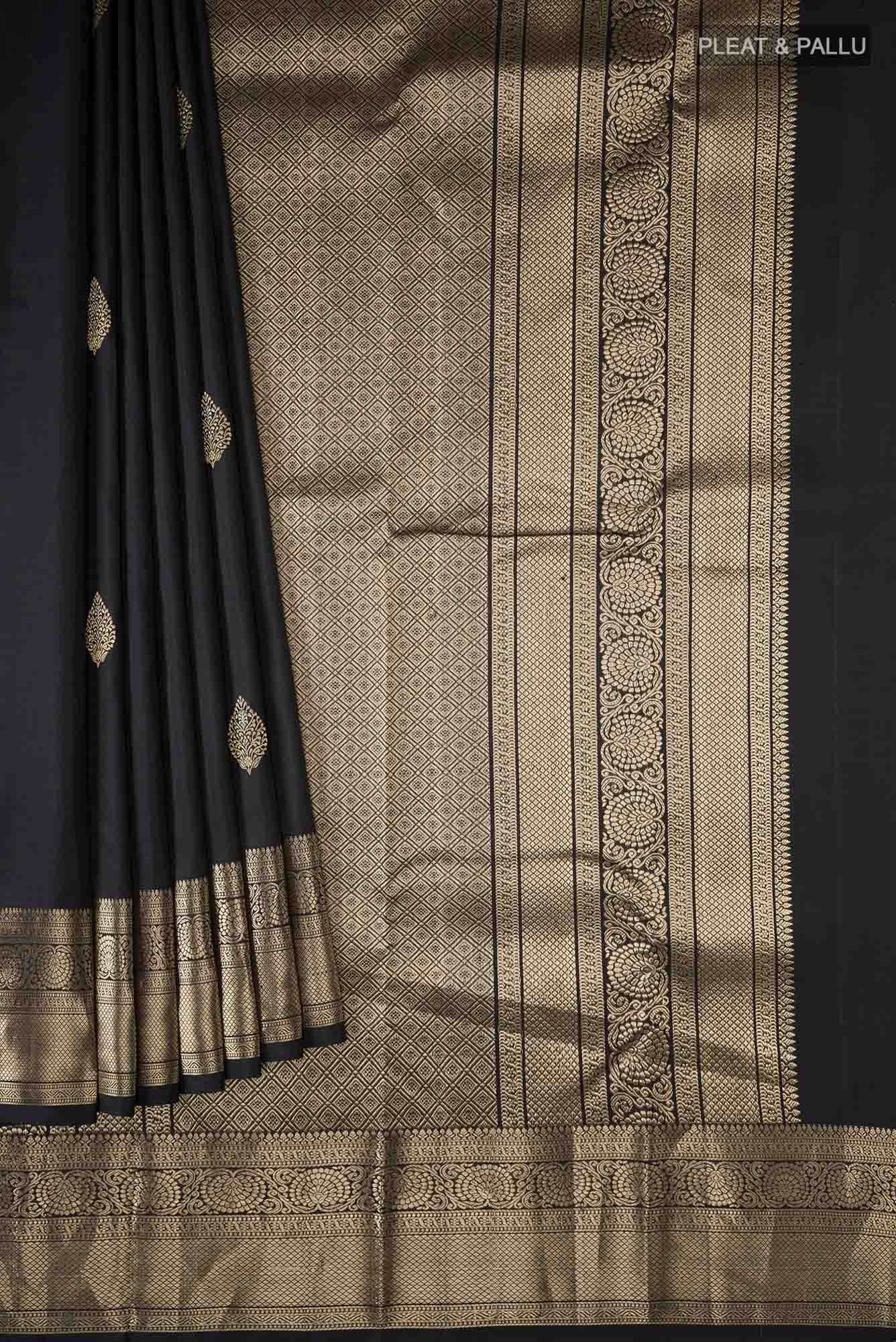 Black Kanchipuram Silk Saree