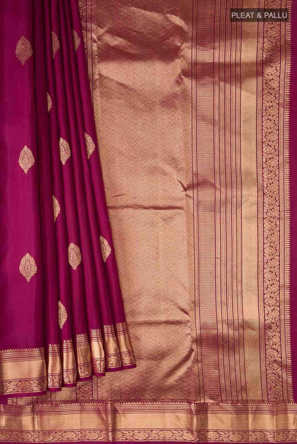 Burgundy Kanchipuram Silk Saree