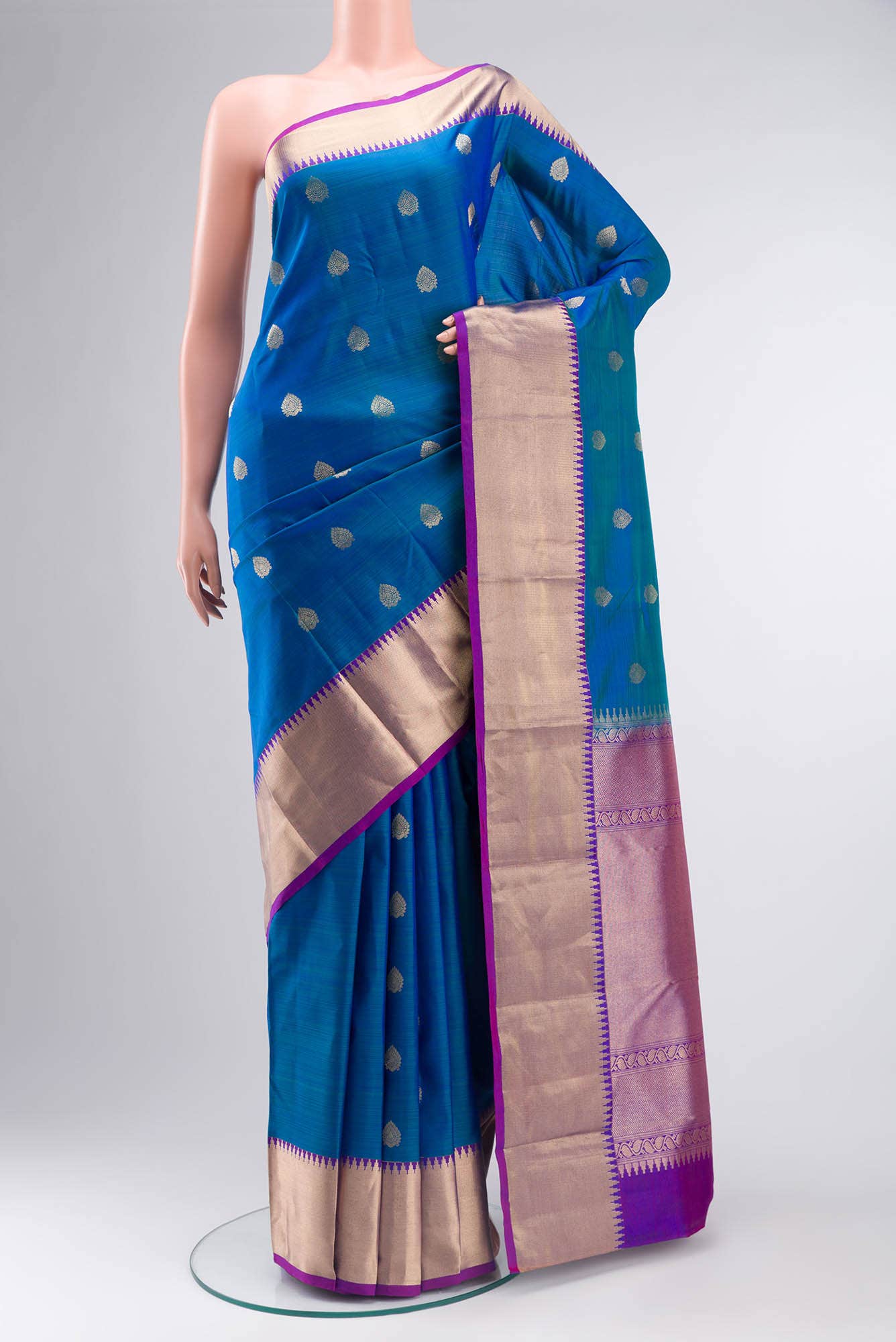 Blue Kanchipuram Silk Saree
