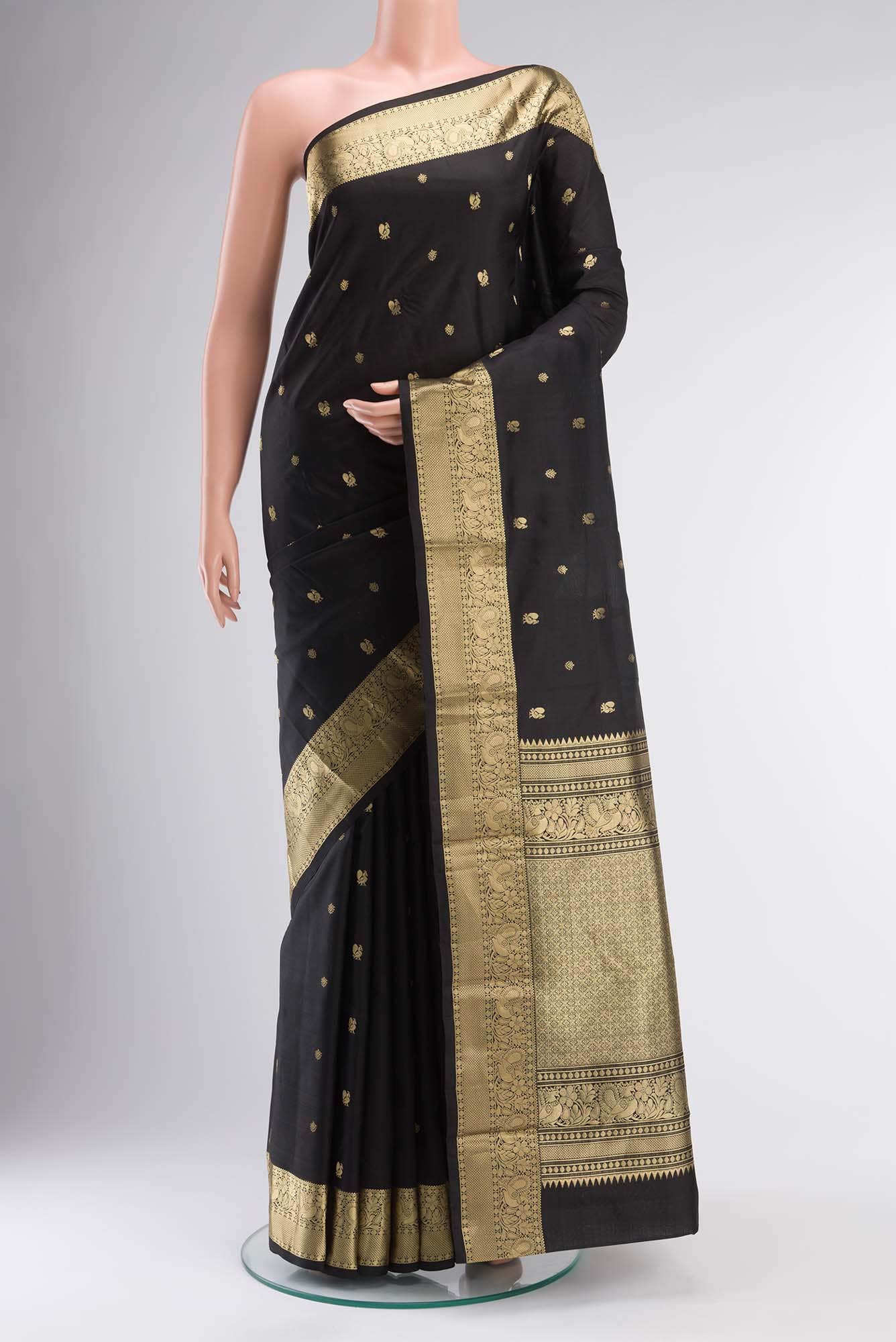 Black Kanchipuram Silk Saree