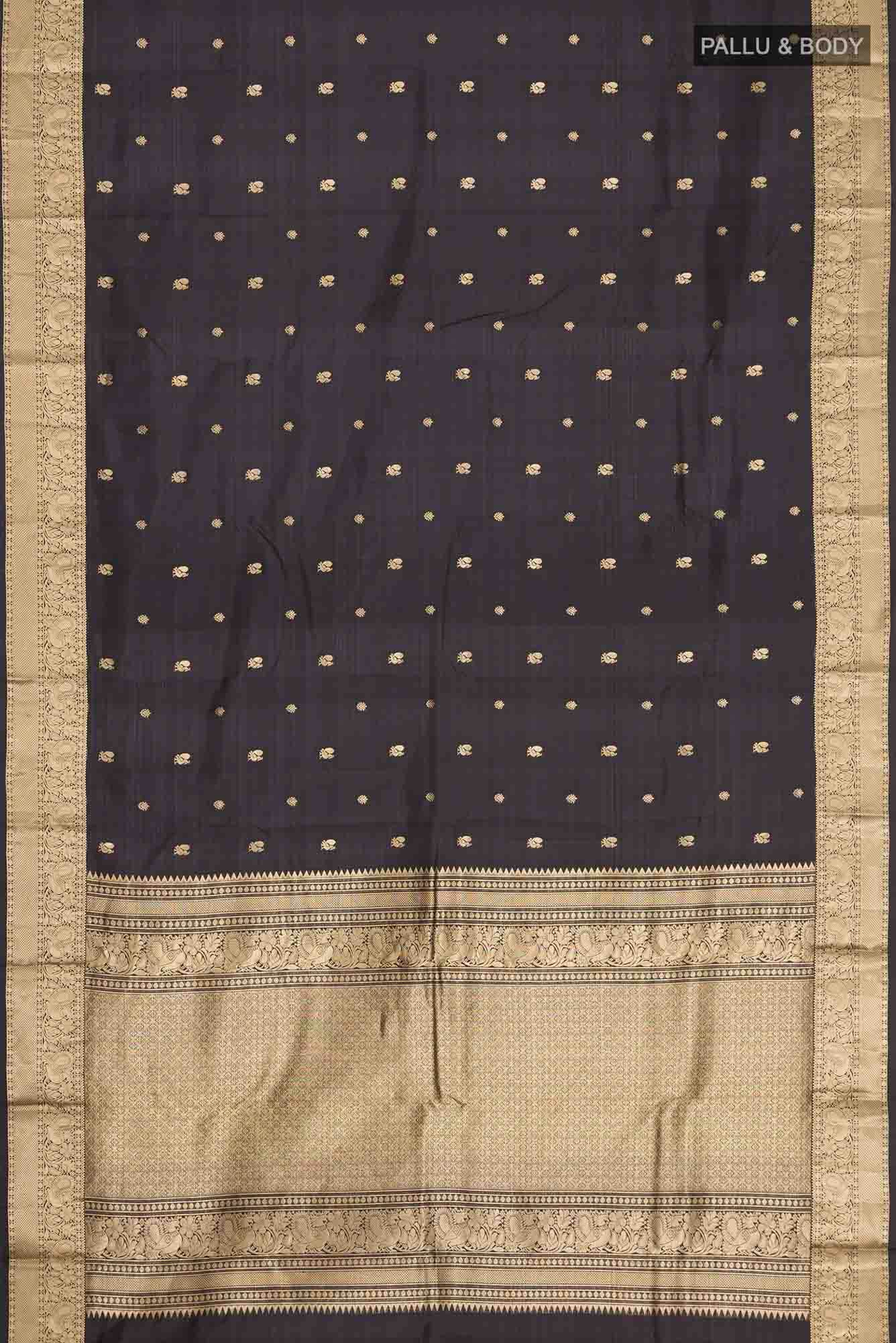 Black Kanchipuram Silk Saree