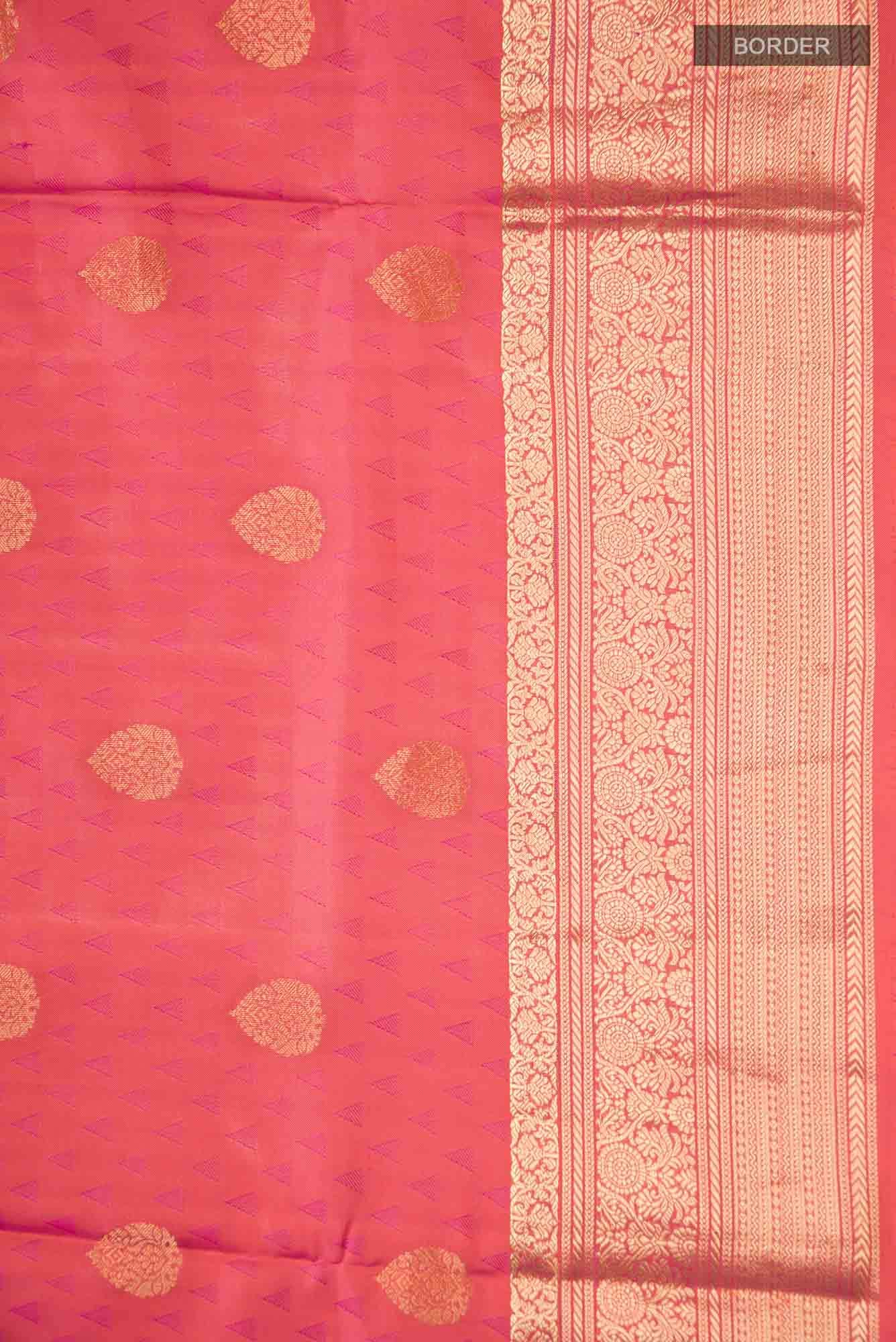 Orange with Pink Dual Tone Soft Silk Saree