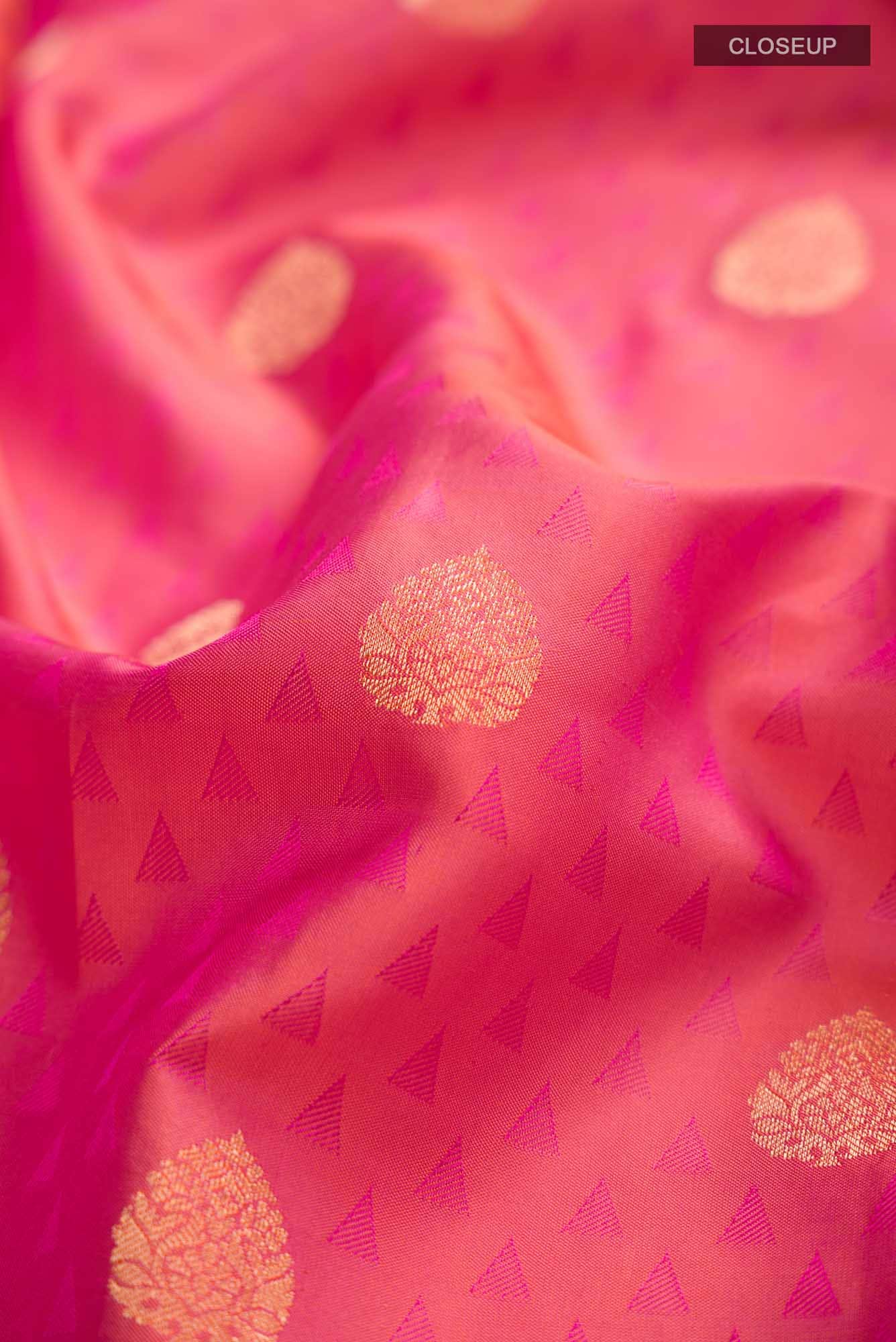 Orange with Pink Dual Tone Soft Silk Saree