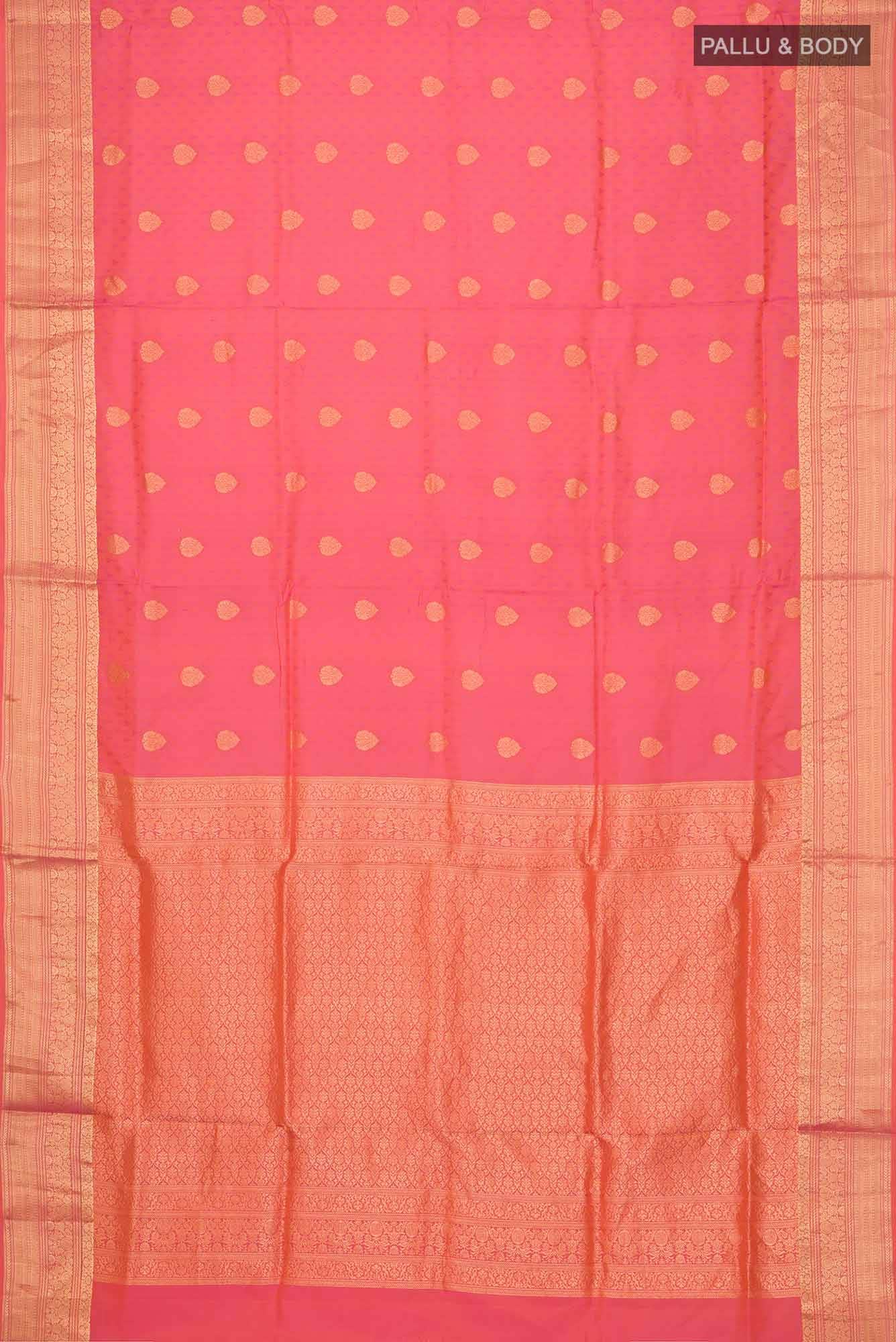Orange with Pink Dual Tone Soft Silk Saree