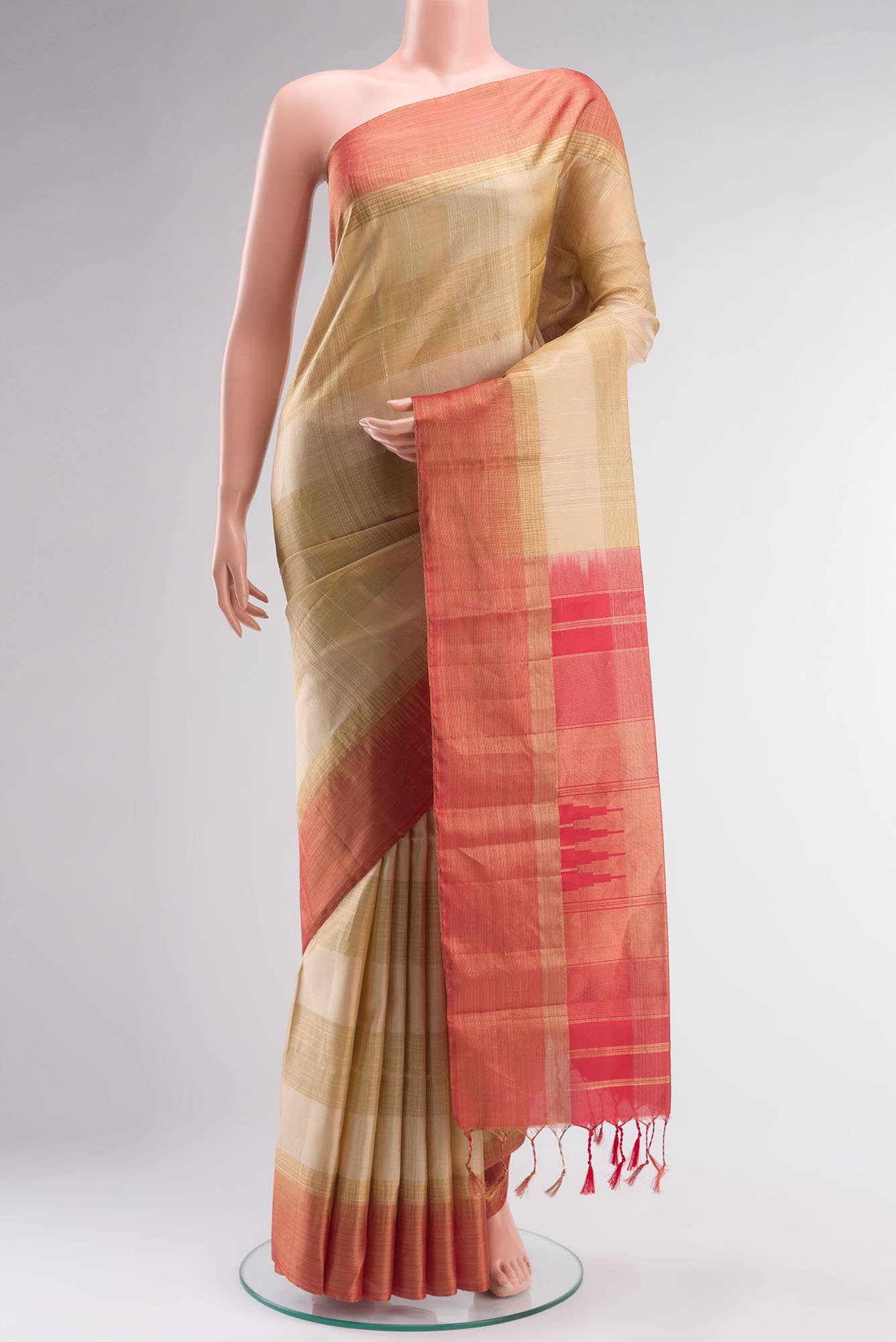 Beige Soft Silk Saree