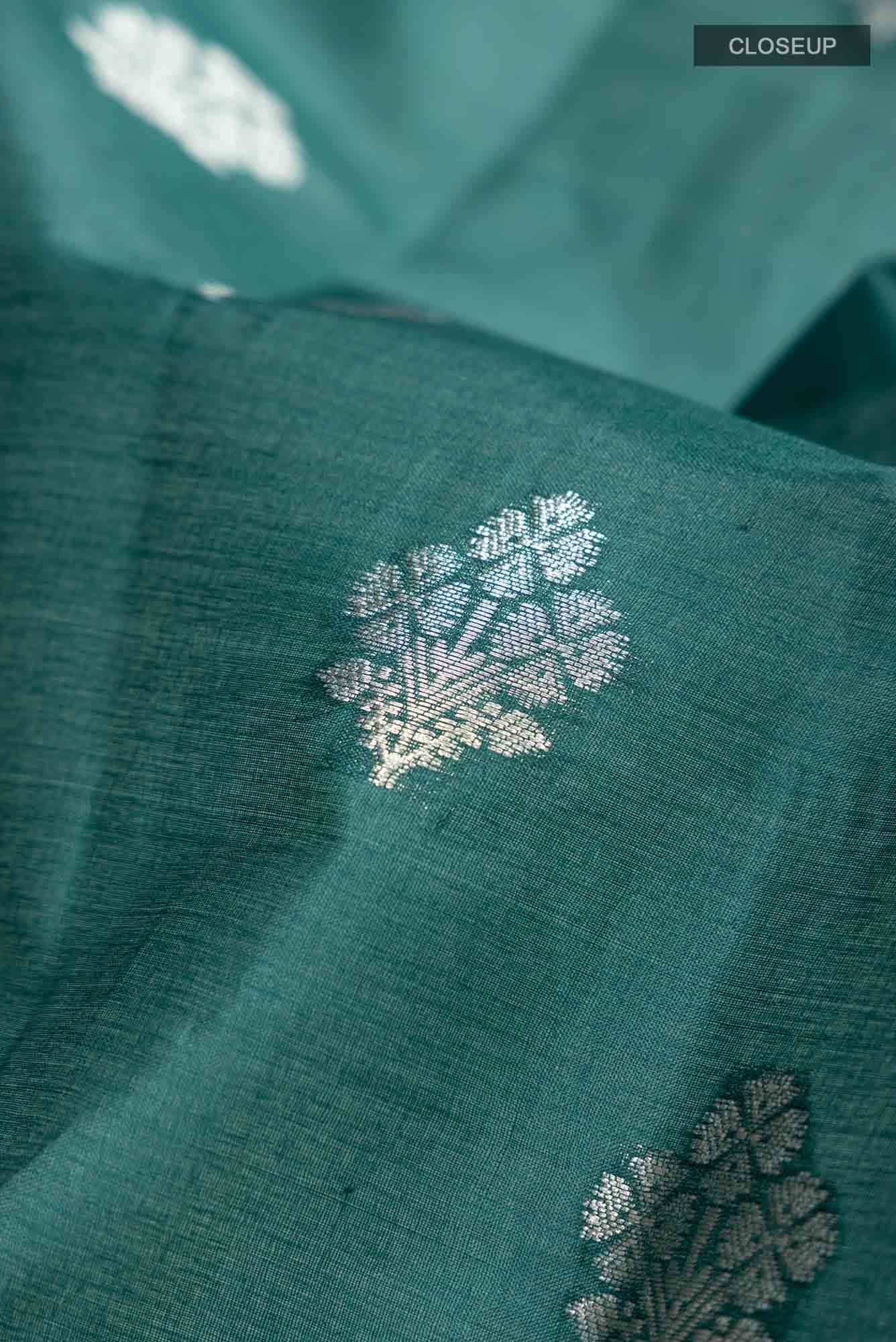 Green Banarasi Tussar Silk Saree